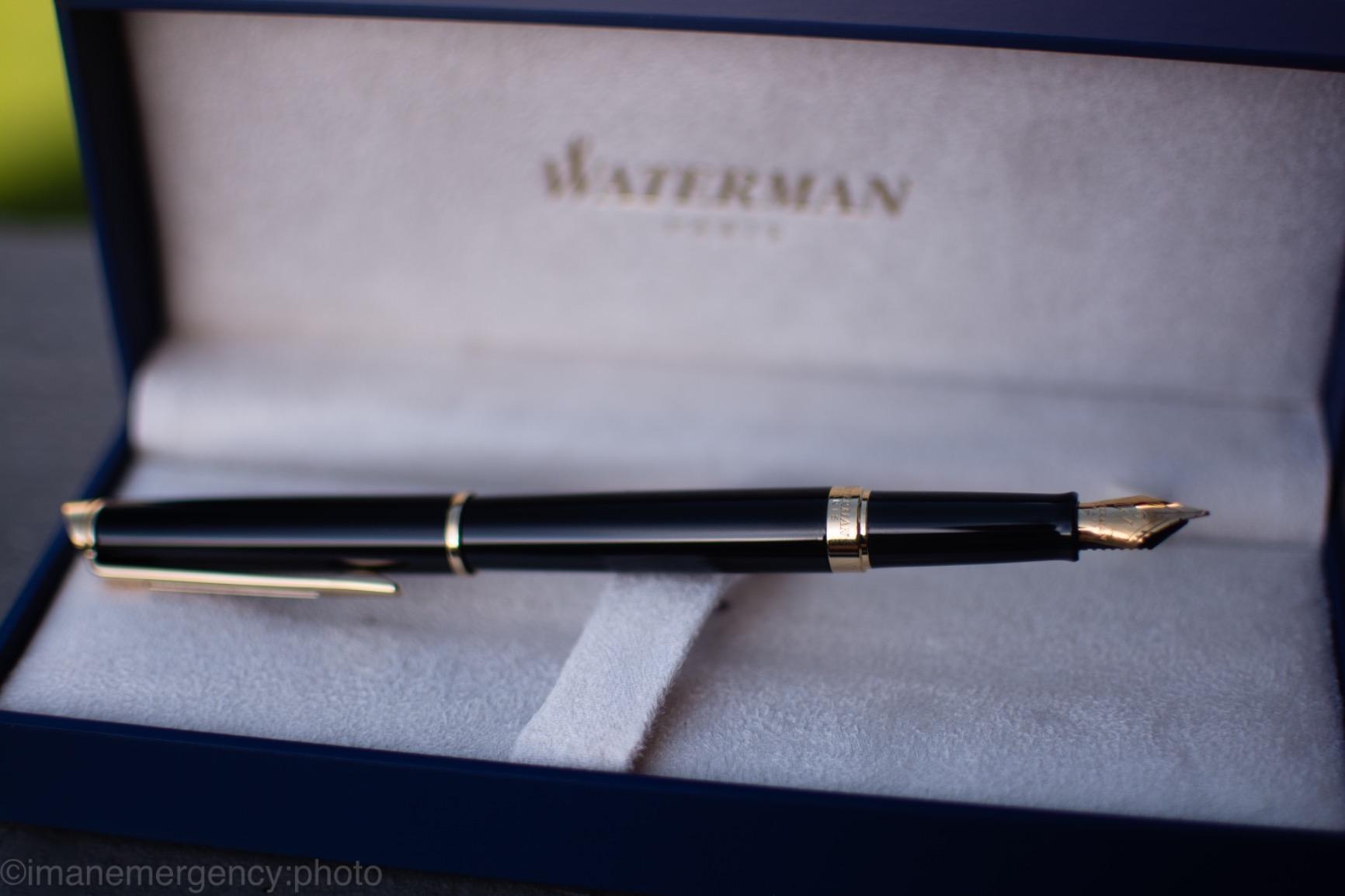 Waterman Expert Fountain Pen, Gloss Black with 23k Gold Trim, Medium Nib, Luxury Pen in Gift Box, Fountain Pen for Writing customer photo 2
