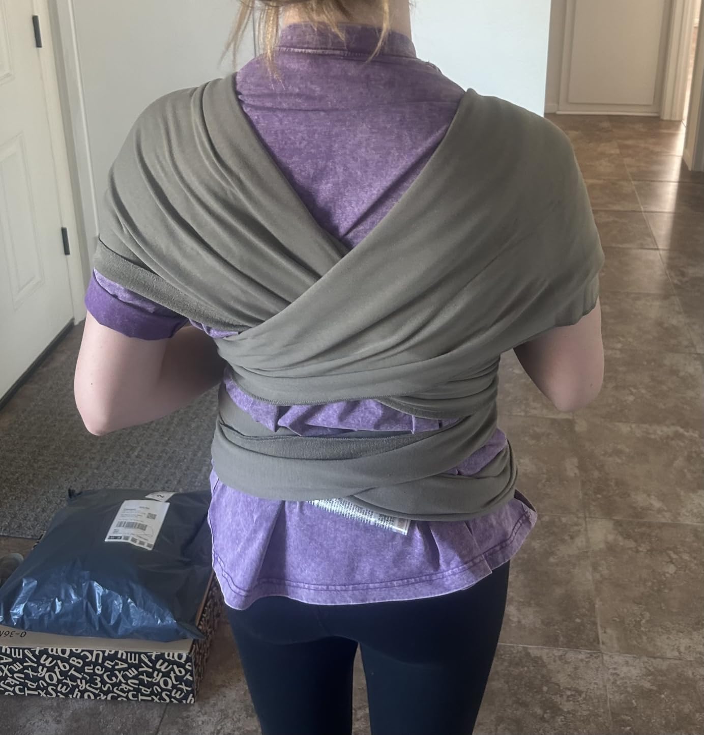 Boba Baby Wrap Carrier - Stretch Cotton Newborn Sling, Grey customer photo 1