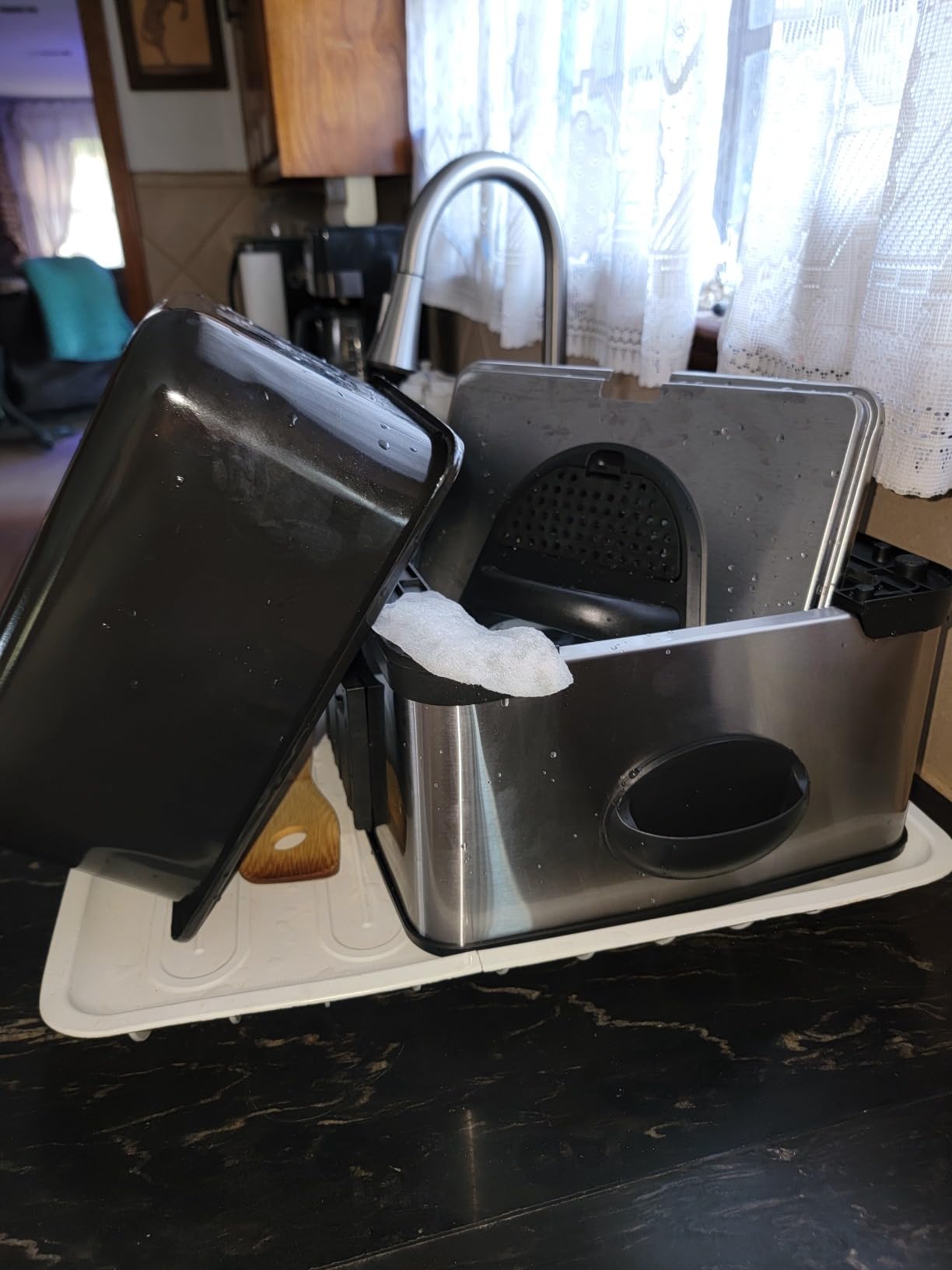 Secura 4 Liters / 17-Cup Stainless-Steel 1700-Watt Electric Deep Fryer with Timer Free Extra Odor Filter, Triple Basket, 4.5 Quarts, Silver customer photo 2