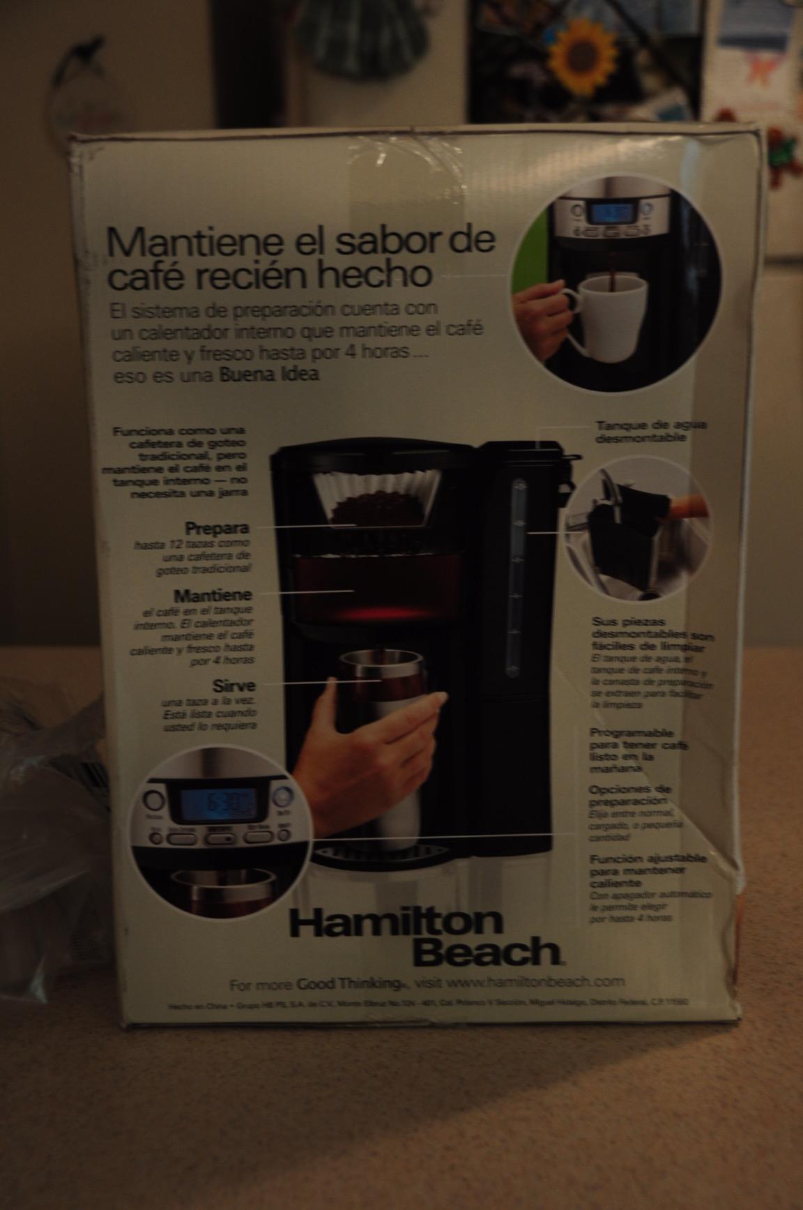 Hamilton Beach One Press Programmable Dispensing 12 Cup Coffee Maker with Internal Coffee Pot, Stays Warm and Fresh for Hours, 60 oz. Removable Reservoir, Black & Stainless Steel (47950) customer photo 1