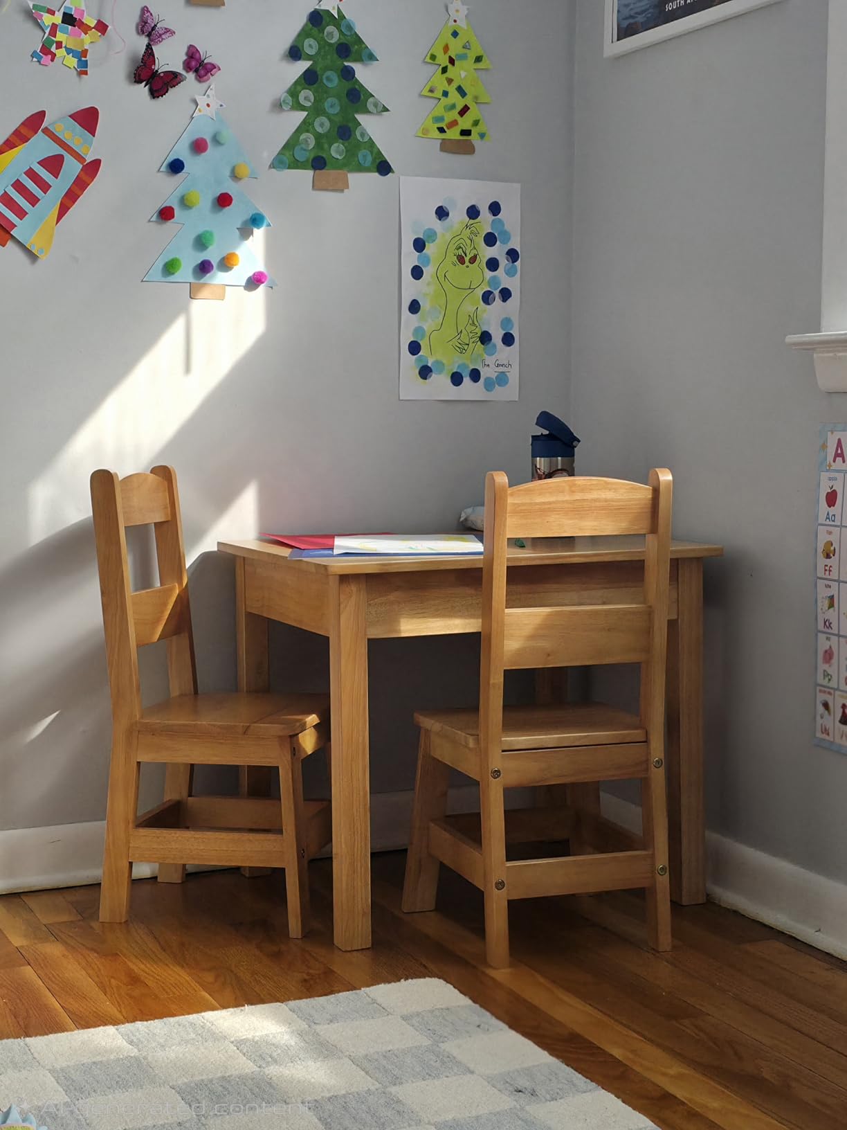 Melissa & Doug Solid Wood Table and 2 Chairs Playroom Furniture customer photo 1