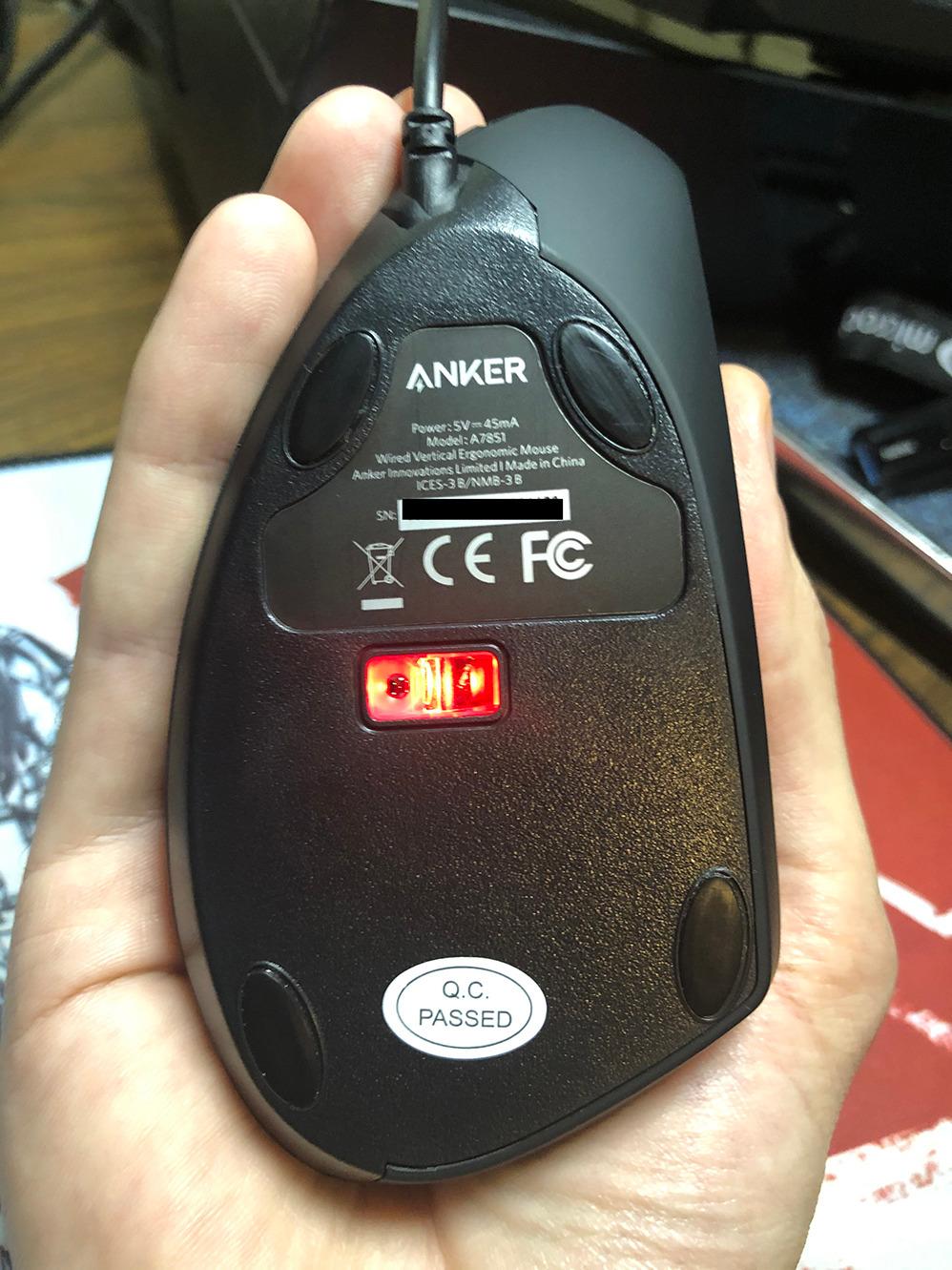 Anker USB Wired Vertical Mouse, Ergonomic Mouse for Computer and Laptops | Vertical Mouse with 5 Buttons, 1000/1600 DPI, Optical Technology, USB Corded for Computer and Laptop, Black customer photo 2