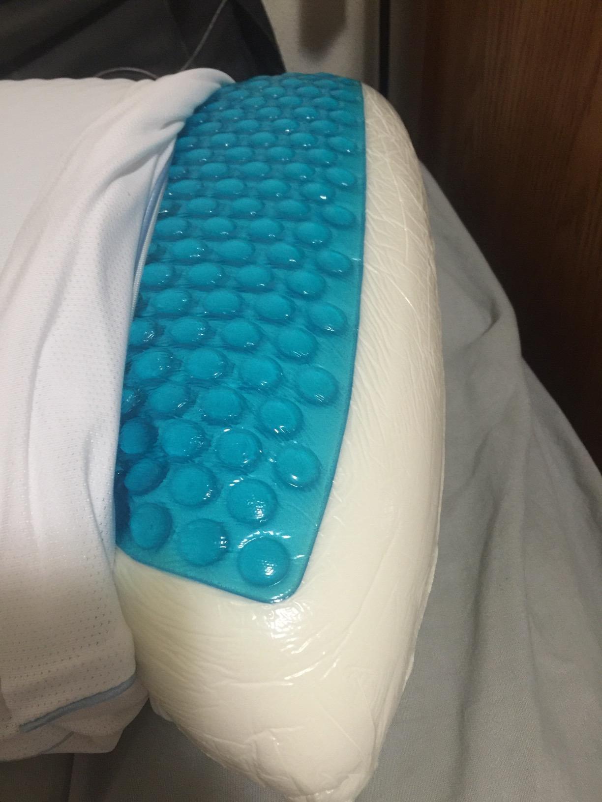 Cool Gel Cooling Pillow for Sleeping, Standard Size Cooling Memory Foam Pillow for Hot Sleepers, Reversible Ergonomic Design, Pressure Relief, Spine Alignment, Side, Back Contouring Support customer photo 2