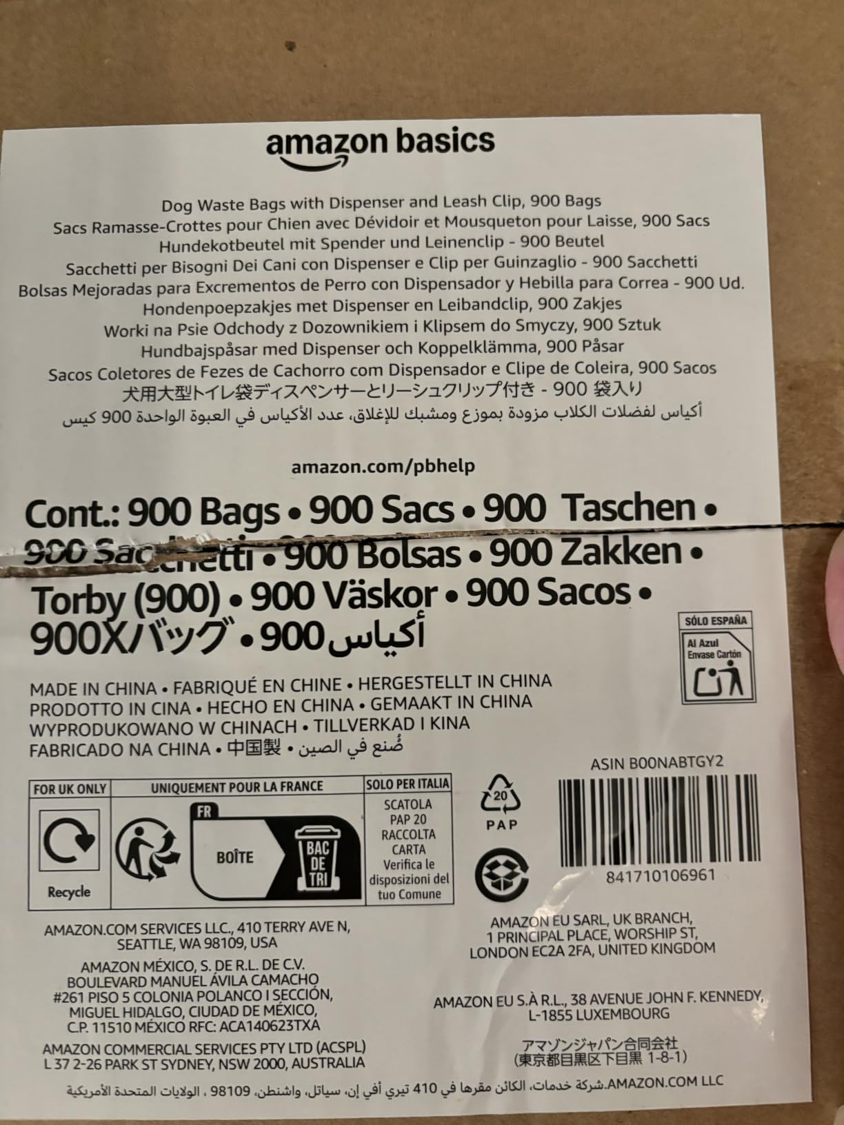 Amazon Basics Dog Poop Leak Proof Bags with Dispenser and Leash Clip, Unscented, 13