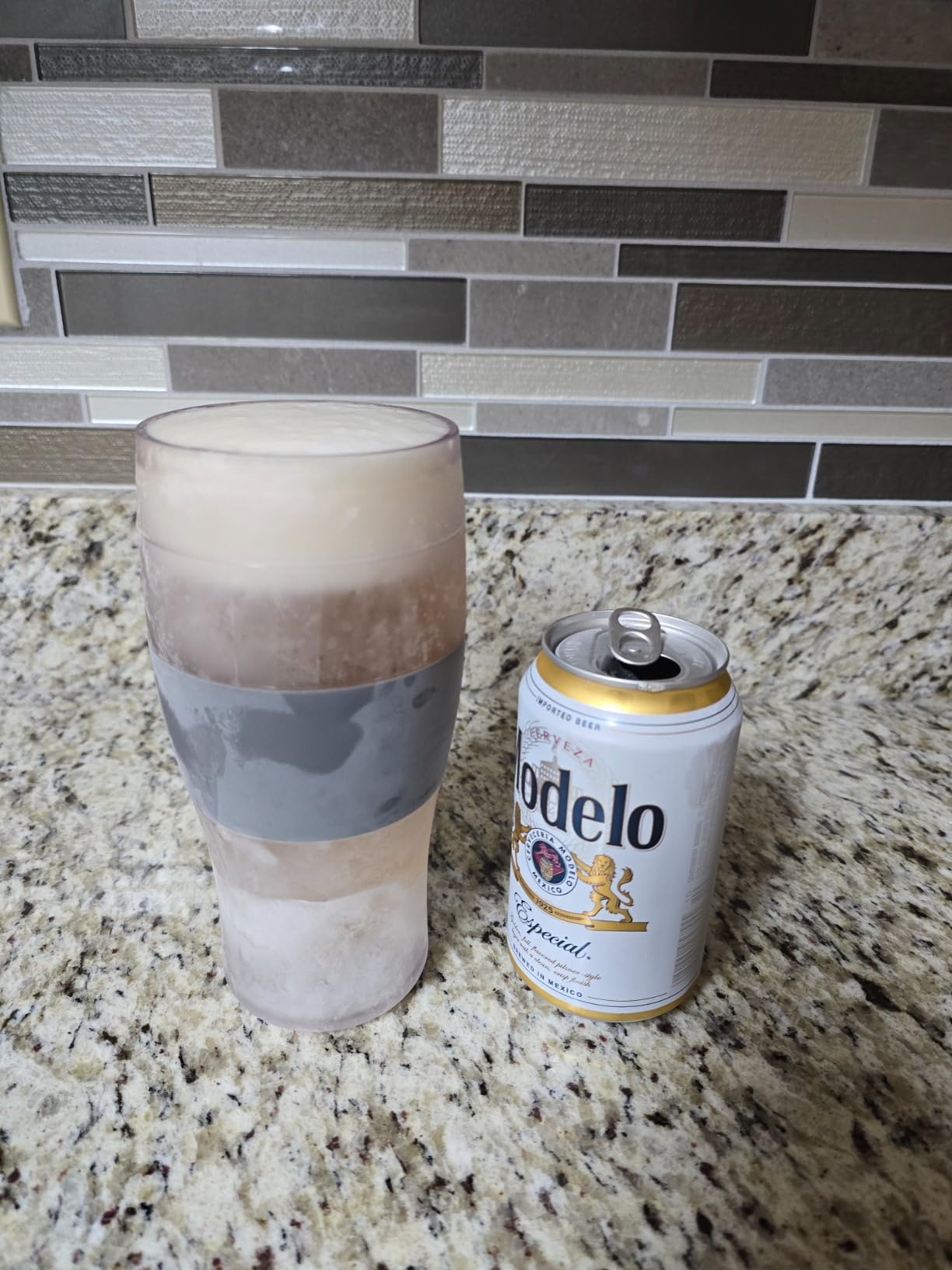 Host Freeze Beer Glasses, Freezable Beer Gifts for Men, Double Wall Insulated Pint Set, Tumbler for Cold Drinks, 16, Set of 2, Gray customer photo 1