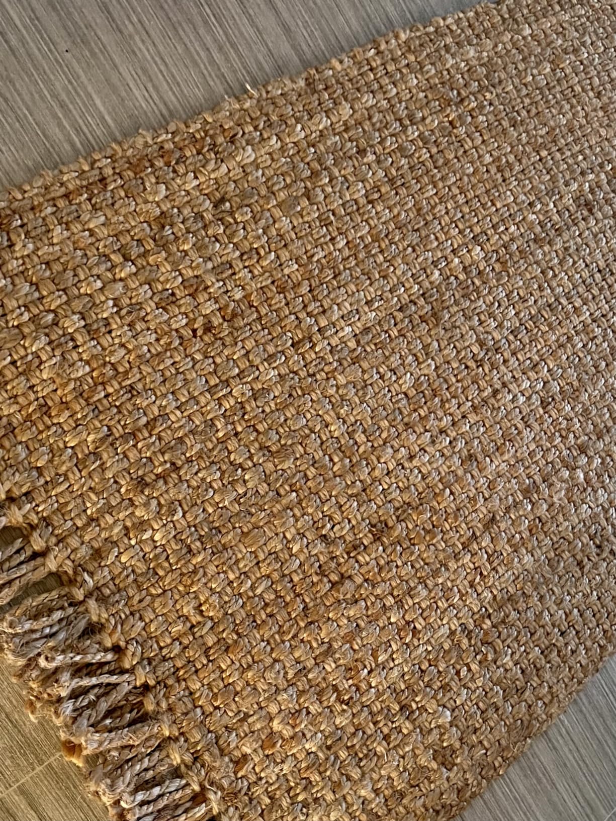 SAFAVIEH Area Rug 8x10 - Natural Fiber Collection - Large - Natural, Handmade Jute, Tassel Design, Ideal for Living Room, Bedroom, Dining Space (NF467A) customer photo 1