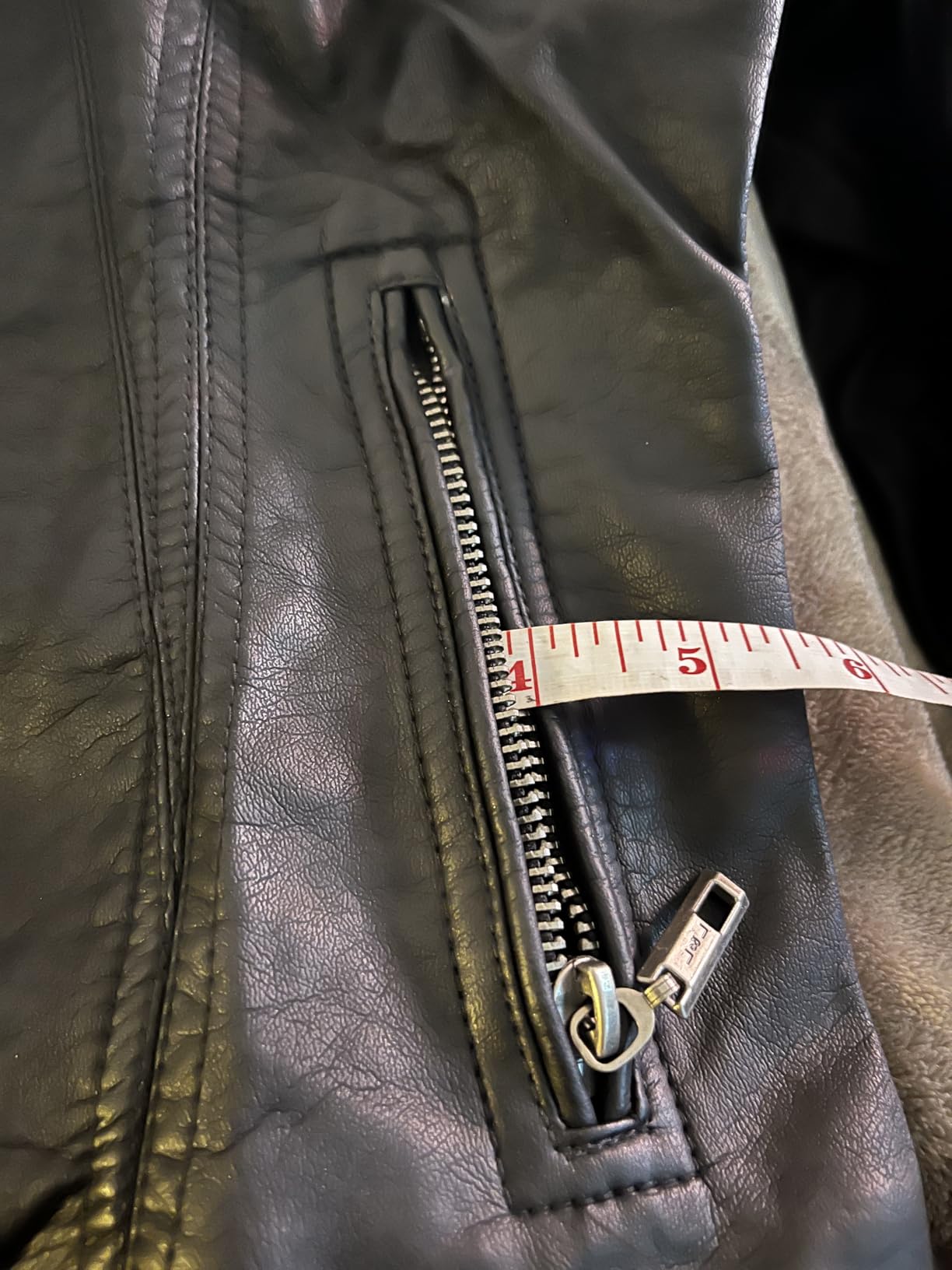 MBJ Womens Faux Leather Zip Up Moto Biker Jacket With Stitching DetaiL customer photo 2