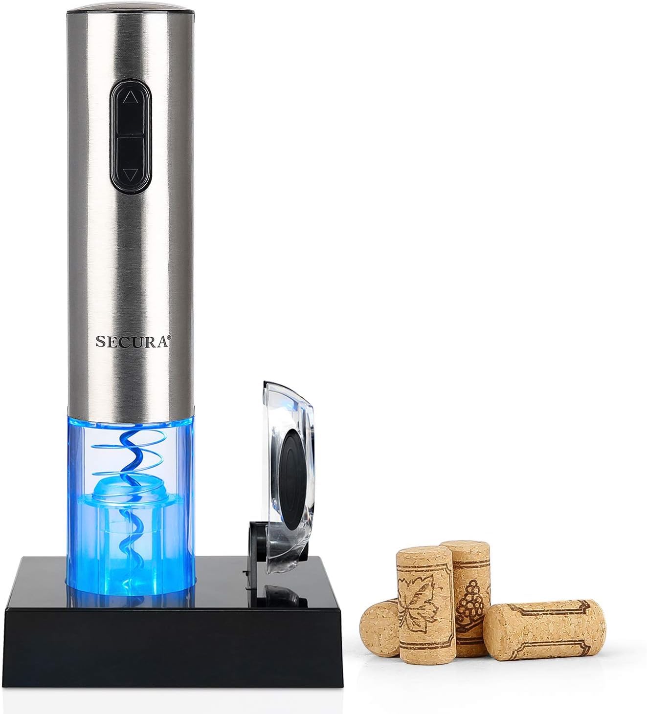 Secura Electric Wine Opener, Automatic Electric Wine Bottle Corkscrew Opener with Foil Cutter, Rechargeable (Stainless Steel) customer photo 1