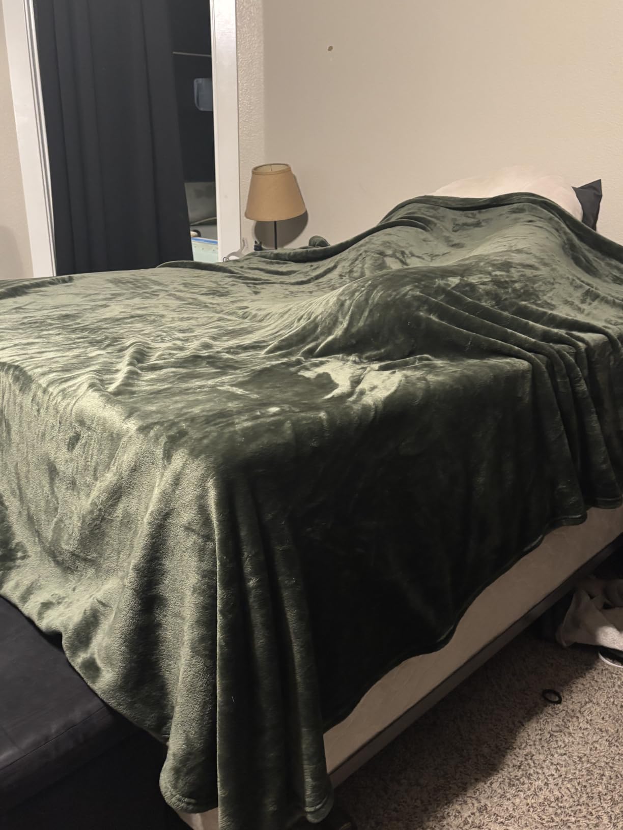 Bedsure GentleSoft Fleece Bed Blankets Queen Size Grey - Soft Cozy Warm Fall Throw Blanket Halloween Decorations Lightweight Anti-Static, Room Home Decor Gifts for Husband and Men, 90x90 inches customer photo 2