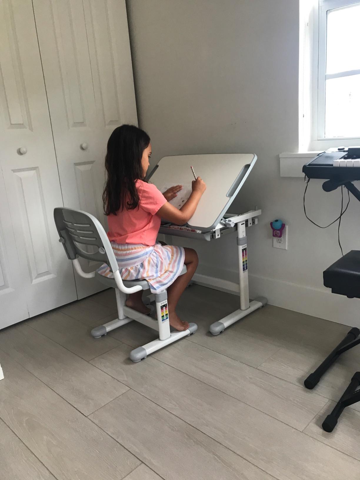 VIVO Blue Children's Desk and Chair Set, DESK-V201B customer photo 1