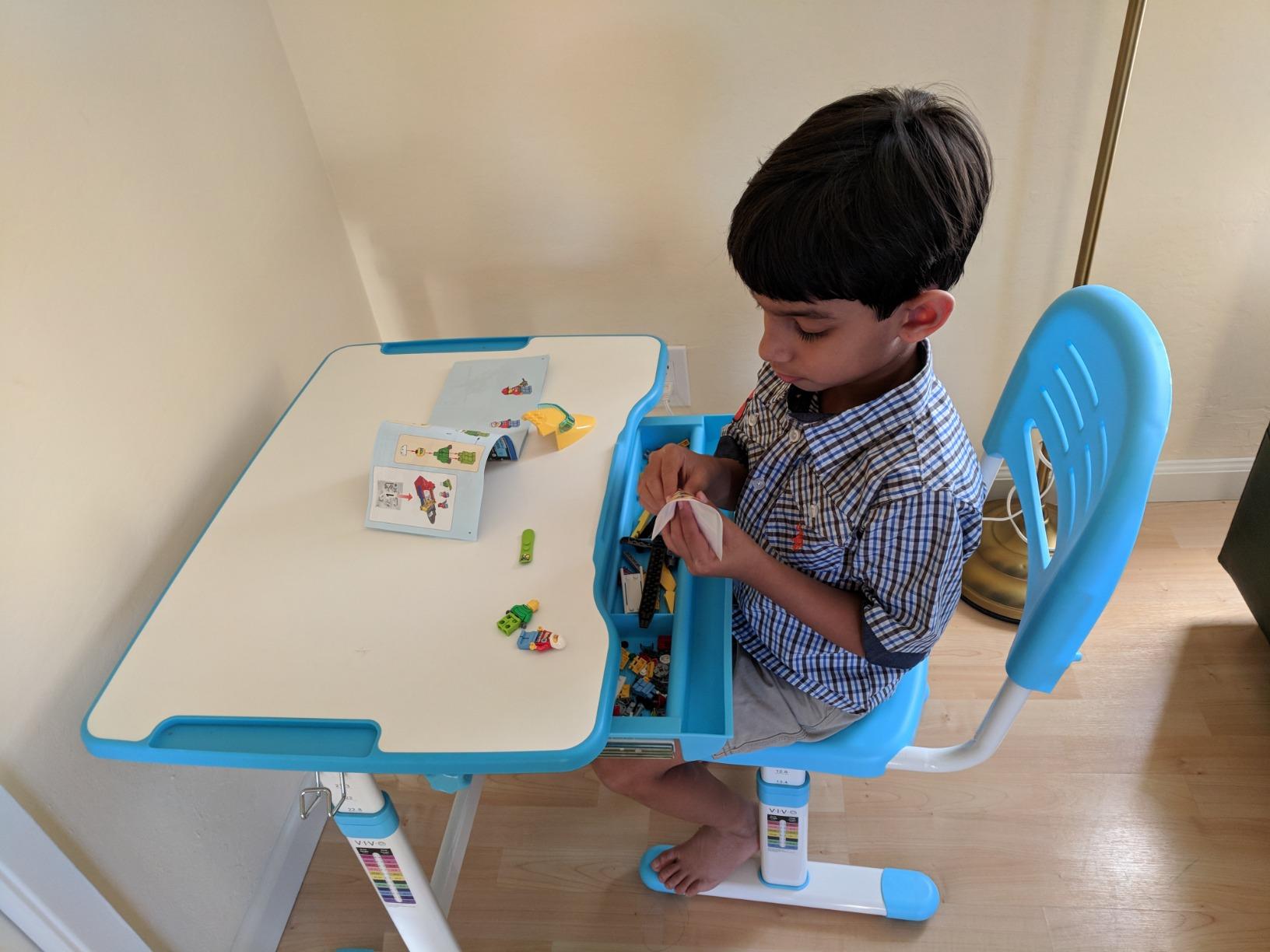 VIVO Blue Children's Desk and Chair Set, DESK-V201B customer photo 2