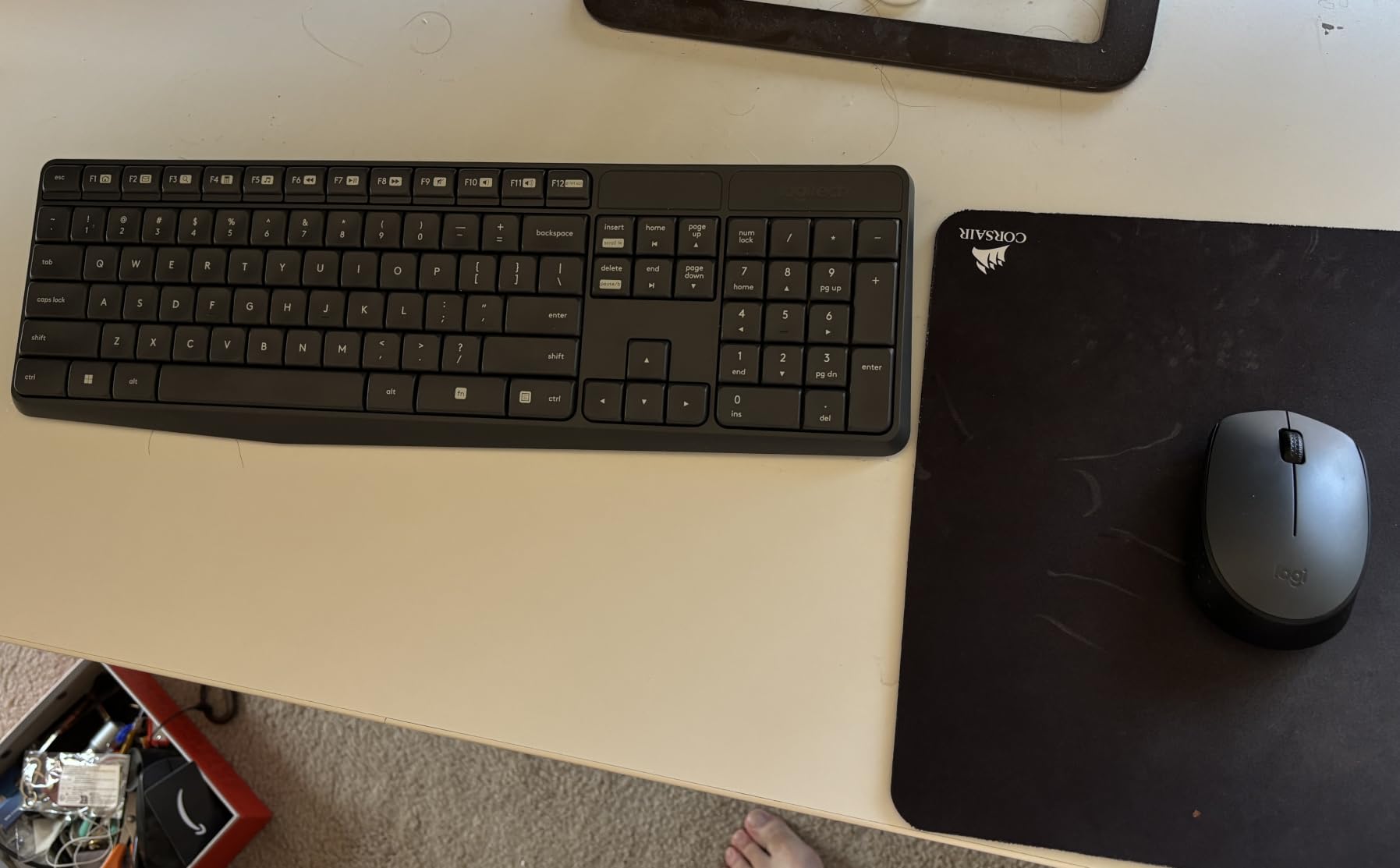 Logitech MK235 Full Size Wireless Keyboard and Mouse Combo | Spill-resistant full size keyboard, compact ambidextrous M170 mouse, connect via included USB-A receiver, Windows/Chrome customer photo 2