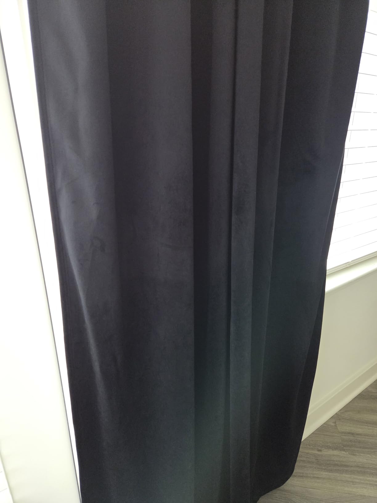 NICETOWN Black Velvet Blackout Curtains 96 inch Long 2 Panels customer photo 1