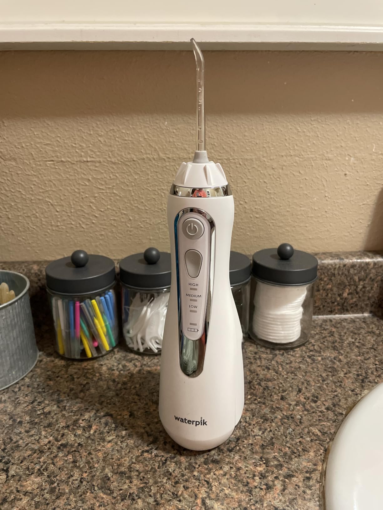 Waterpik Cordless Advanced Portable Water Flosser, Rechargeable, White | 3 Settings, 4 Tips, Travel Bag, for Gums, Teeth, Dental Braces, Implants, Shower Use ADA Accepted WP-580 Packaging May Vary customer photo 1
