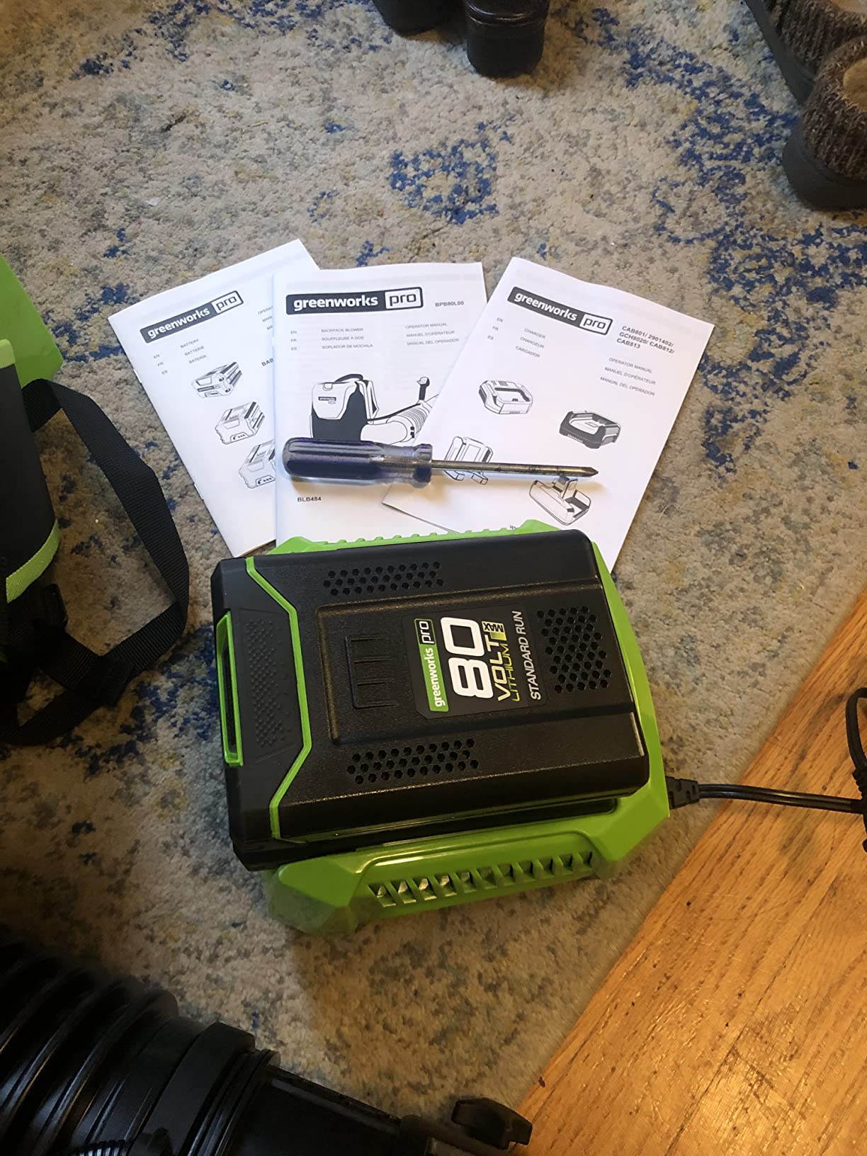 Greenworks 80V (180 MPH / 610 CFM / 75+ Compatible Tools) Cordless Brushless Backpack Blower, 2.5Ah Battery and Rapid Charger Included, Green/Black customer photo 2