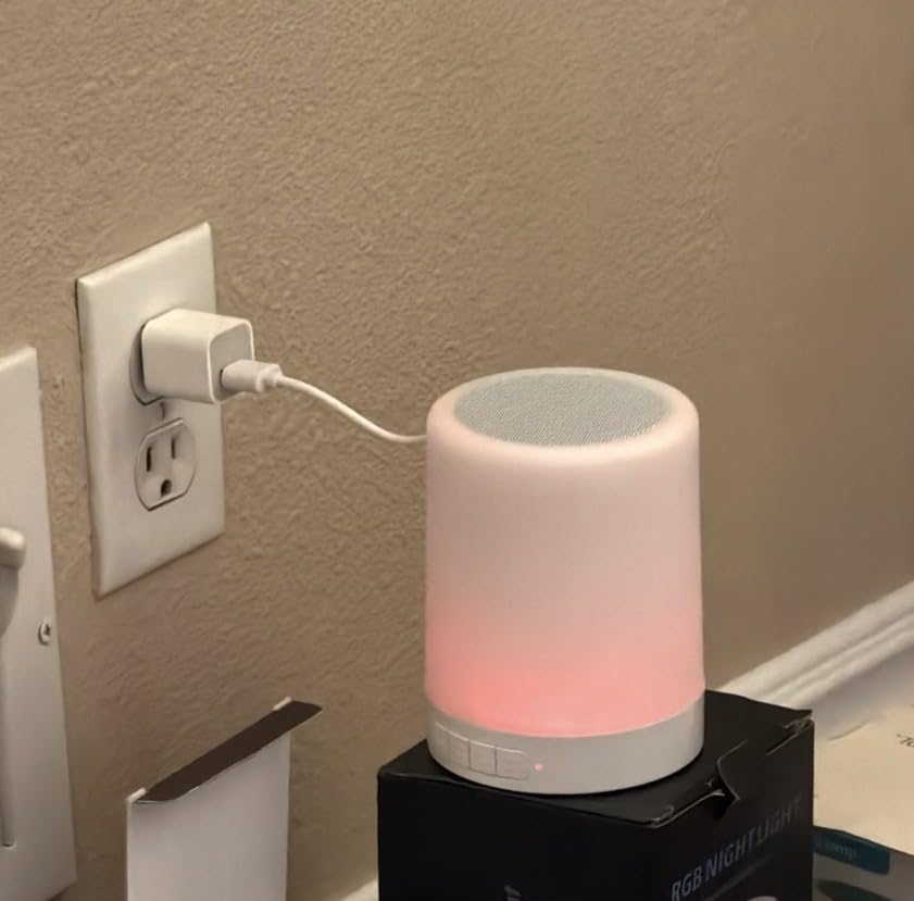 Night Light with Bluetooth Speaker, Touch Lamp Rechargeable Relaxing Cool customer photo 1
