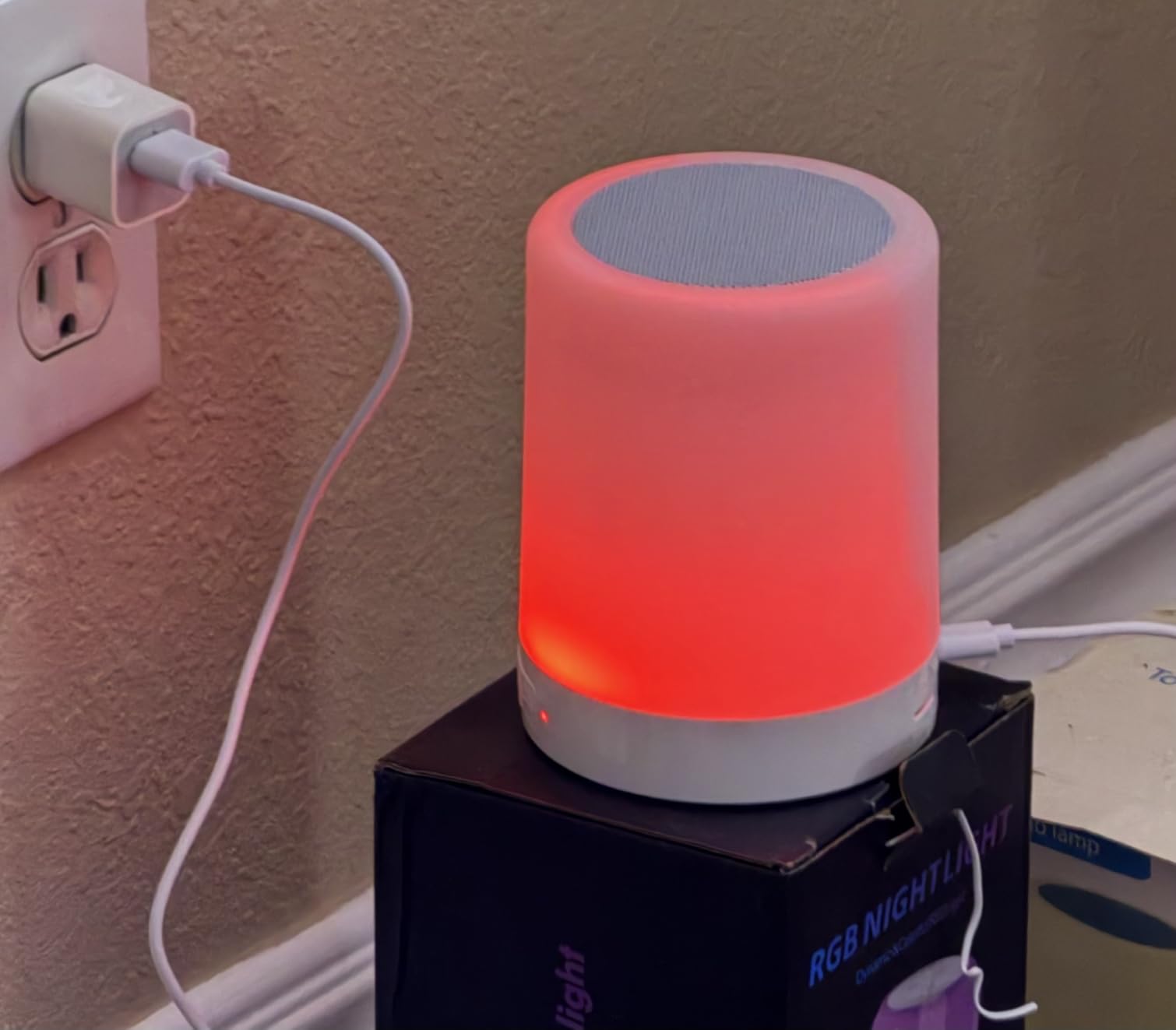 Night Light with Bluetooth Speaker, Touch Lamp Rechargeable Relaxing Cool customer photo 2