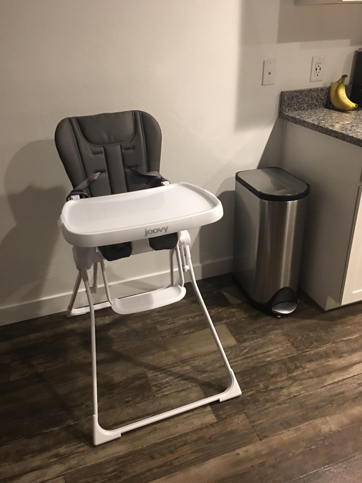 Joovy Nook High Chair Featuring Four-Position Adjustable Swing Open Tray, and Removable, Dishwasher-Safe Tray Insert for Easy Cleaning - Folds Down Flat for Easy Storage (Charcoal) customer photo 2