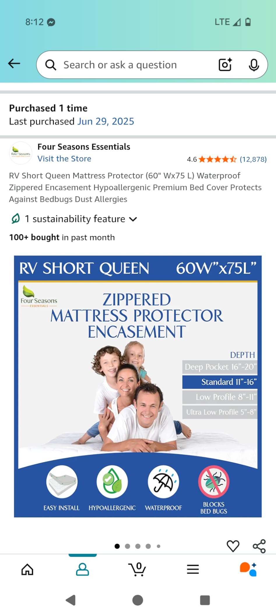 Twin Extra Long (XL) Mattress Protector Zippered Bed Bug Waterproof Encasement Hypoallergenic Premium Quality Cover Protects Against Dust Allergies White customer photo 1