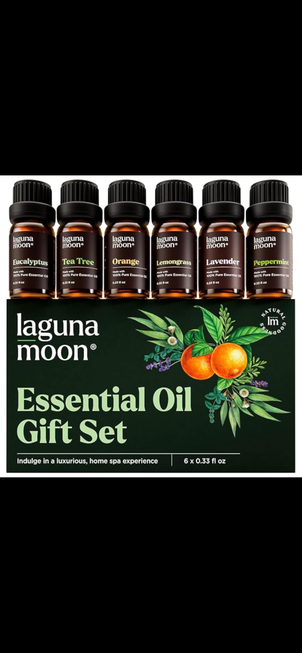 Lagunamoon Essential Oils Aromatherapy Set - 6 Oils for Diffusers, Home Care, Candle Making Scents, Fragrance, Humidifiers, Gifts - Peppermint, Tea Tree, Lavender, Eucalyptus, Orange (10mL) customer photo 1