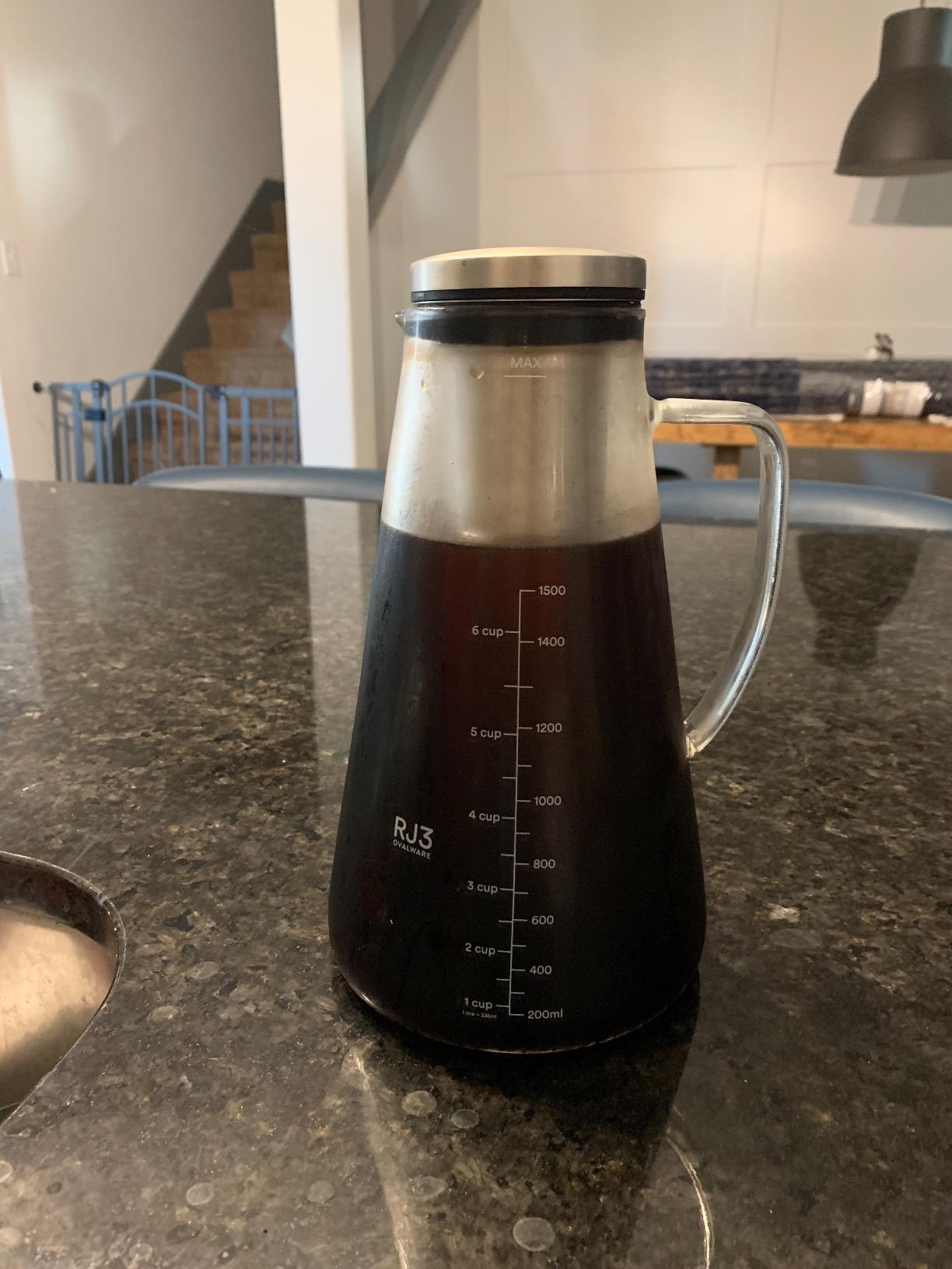 OVALWARE Airtight Cold Brew Coffee Maker with Tea Infuser & Spout 1.5L/51oz customer photo 2