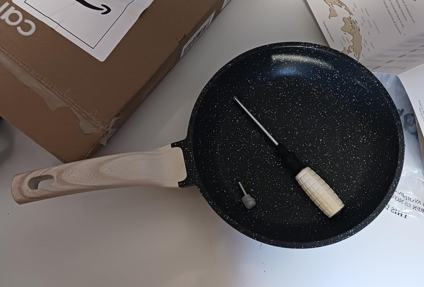 CAROTE Nonstick Frying Pan, 8 Inch Classic Granite Skillet | Kitchen Healthy Non Toxic Stone Cookware,All-Stovetop Compatible, Cool Handle, Easy to Clean, PFOA Free customer photo 1