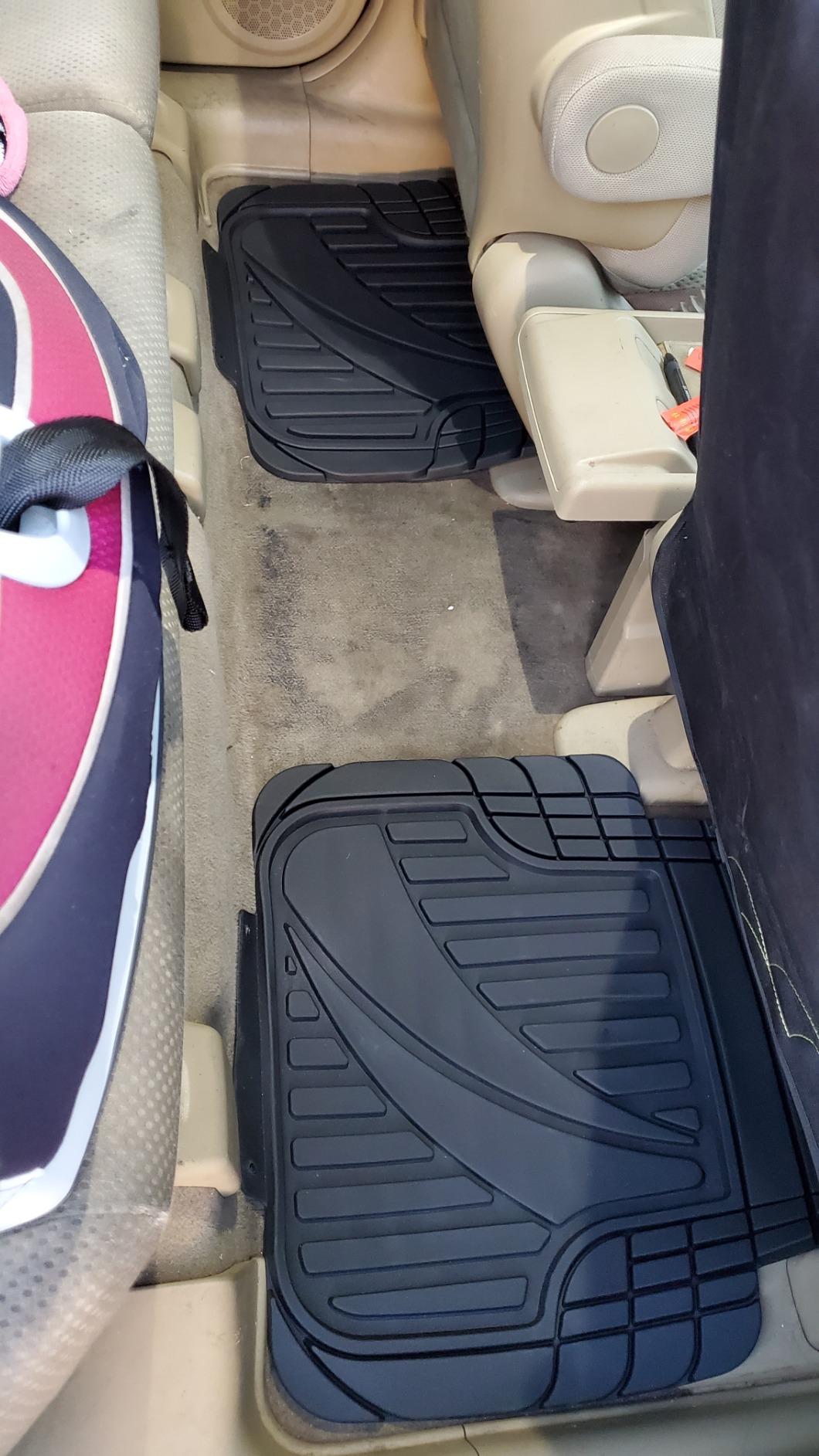 Motor Trend FlexTough™ Heavy Duty Gray Rubber Car Floor Mats All Weather & Cargo Liner for SUV Full Set - Universal Trim to Fit Automotive Floor Mat & Trunk Mats for Cars Interior Accessories customer photo 2