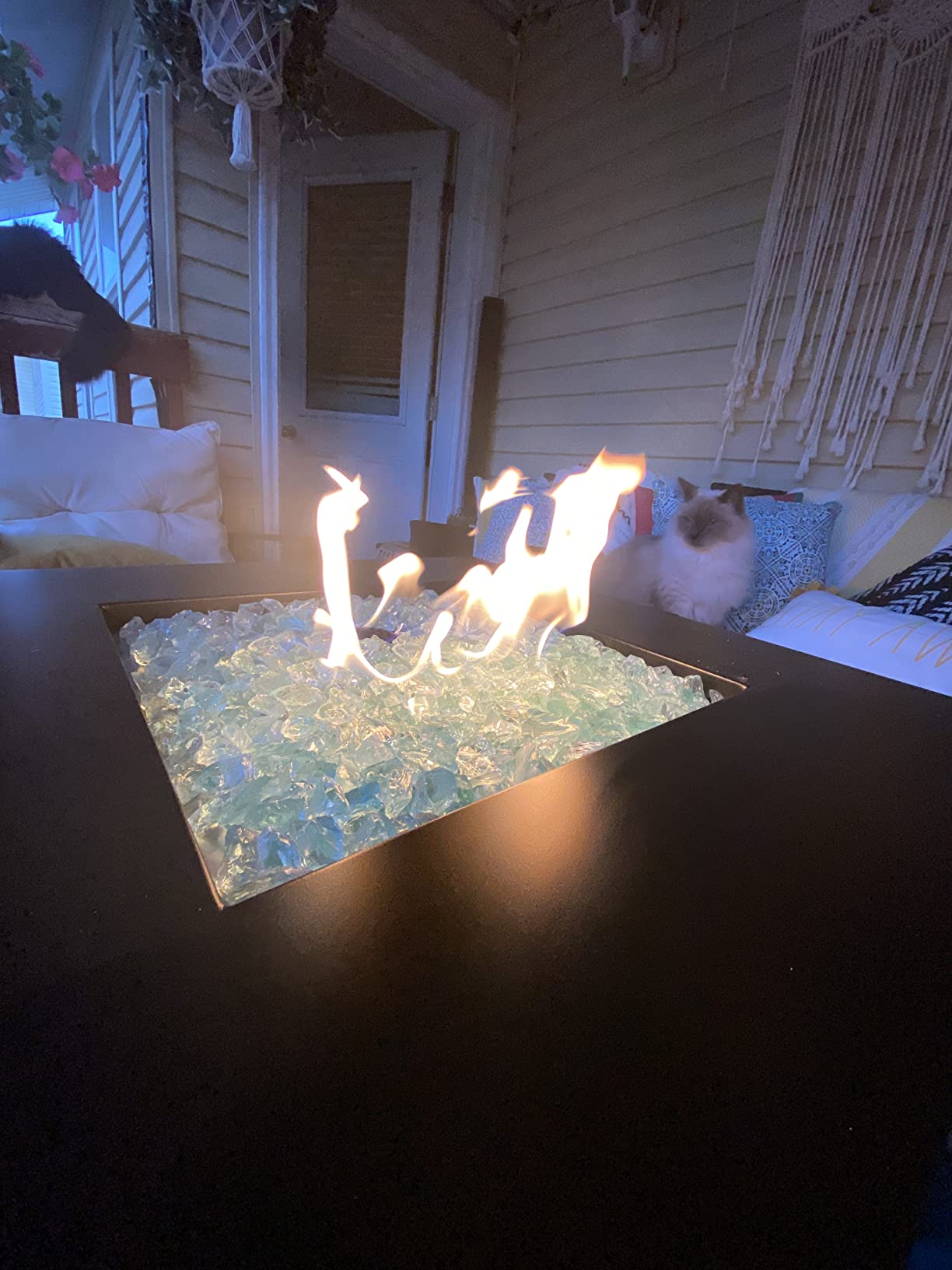 LEGACY HEATING 28in Gas Fire Pit Table, Outdoor Firepit, Black customer photo 2