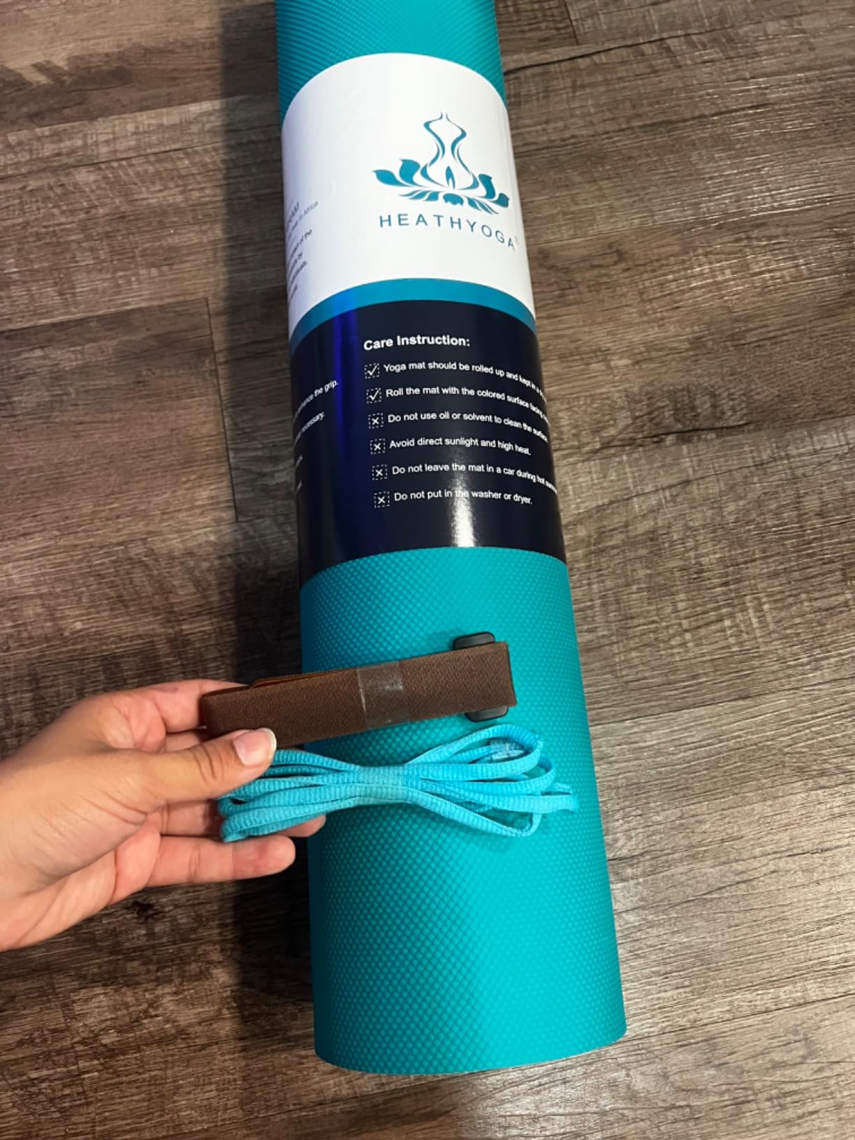 Heathyoga Yoga Mat Non Slip TPE Pilates Exercise Mats for Home Workout Gym Fitness Eco Friendly Thick Hot Yoga Mat with Strap Body Alignment,72