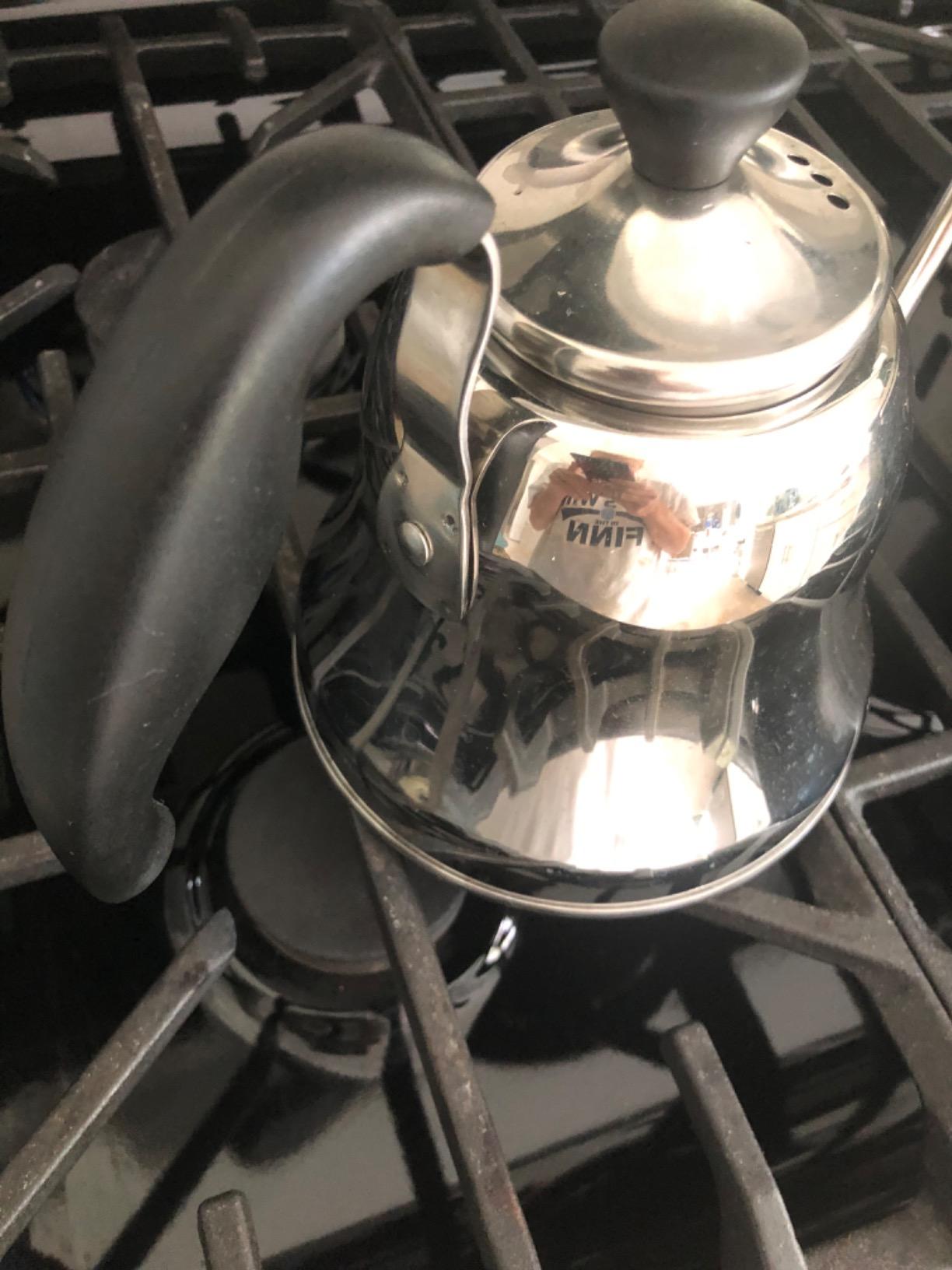 Tea Kettle for Stovetop, Gooseneck Pour Over, Flow Control, 28oz, Silver customer photo 1