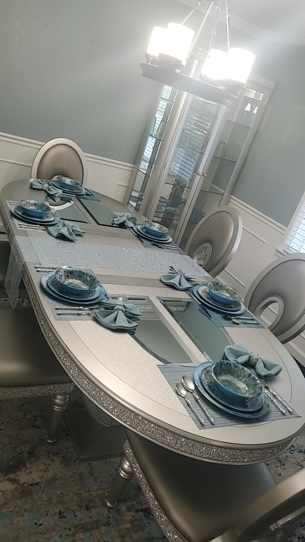Radiance Teal 12pc Melamine Dinnerware Set – Service for 4 Plates and Bowls Set, Outdoor Dinnerware, Coastal Dishes, Unbreakable, Dishwasher Safe, Heavyweight Melamine, Rustic Look customer photo 1