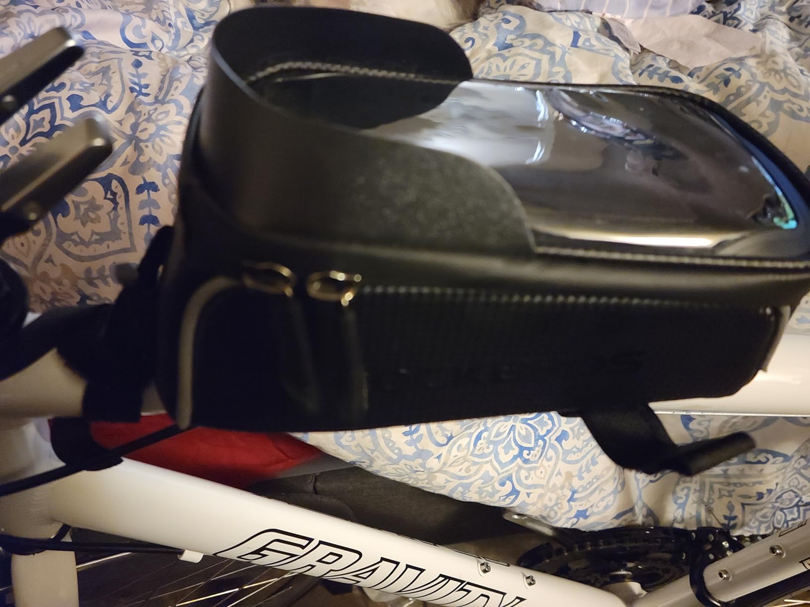 ROCKBROS Bike/Bicycle Phone Front Frame Bag, Waterproof, Tube Cycling Pouch customer photo 1