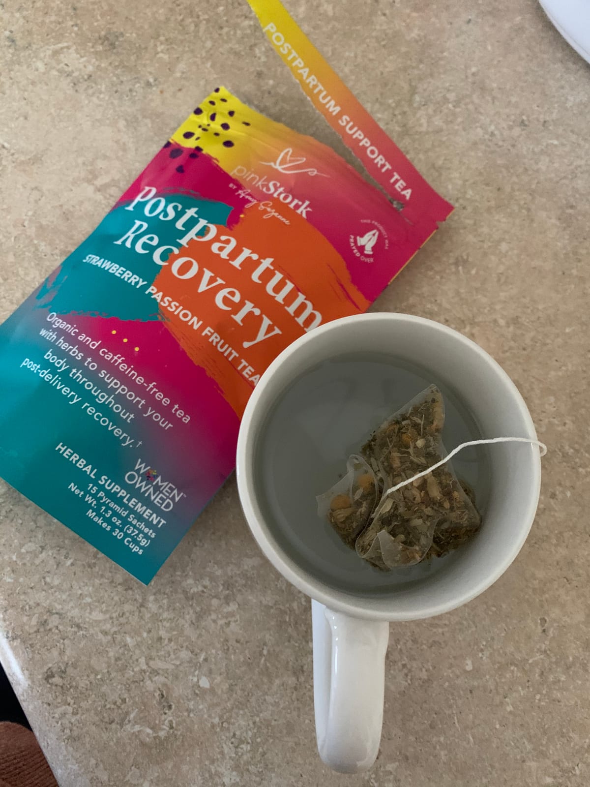 Pink Stork Postpartum Recovery® Herbal Tea, Strawberry, 15 Sachets customer photo 1