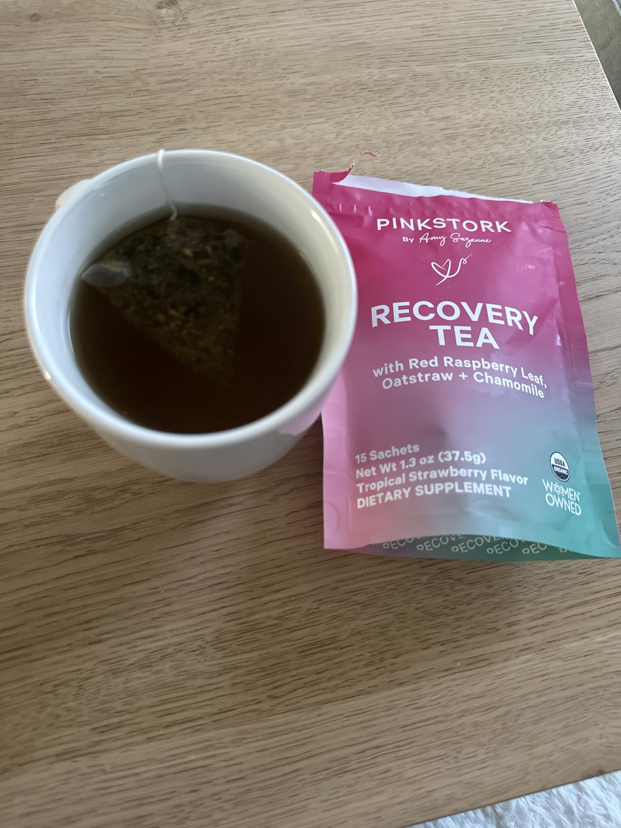 Pink Stork Postpartum Recovery® Herbal Tea, Strawberry, 15 Sachets customer photo 2