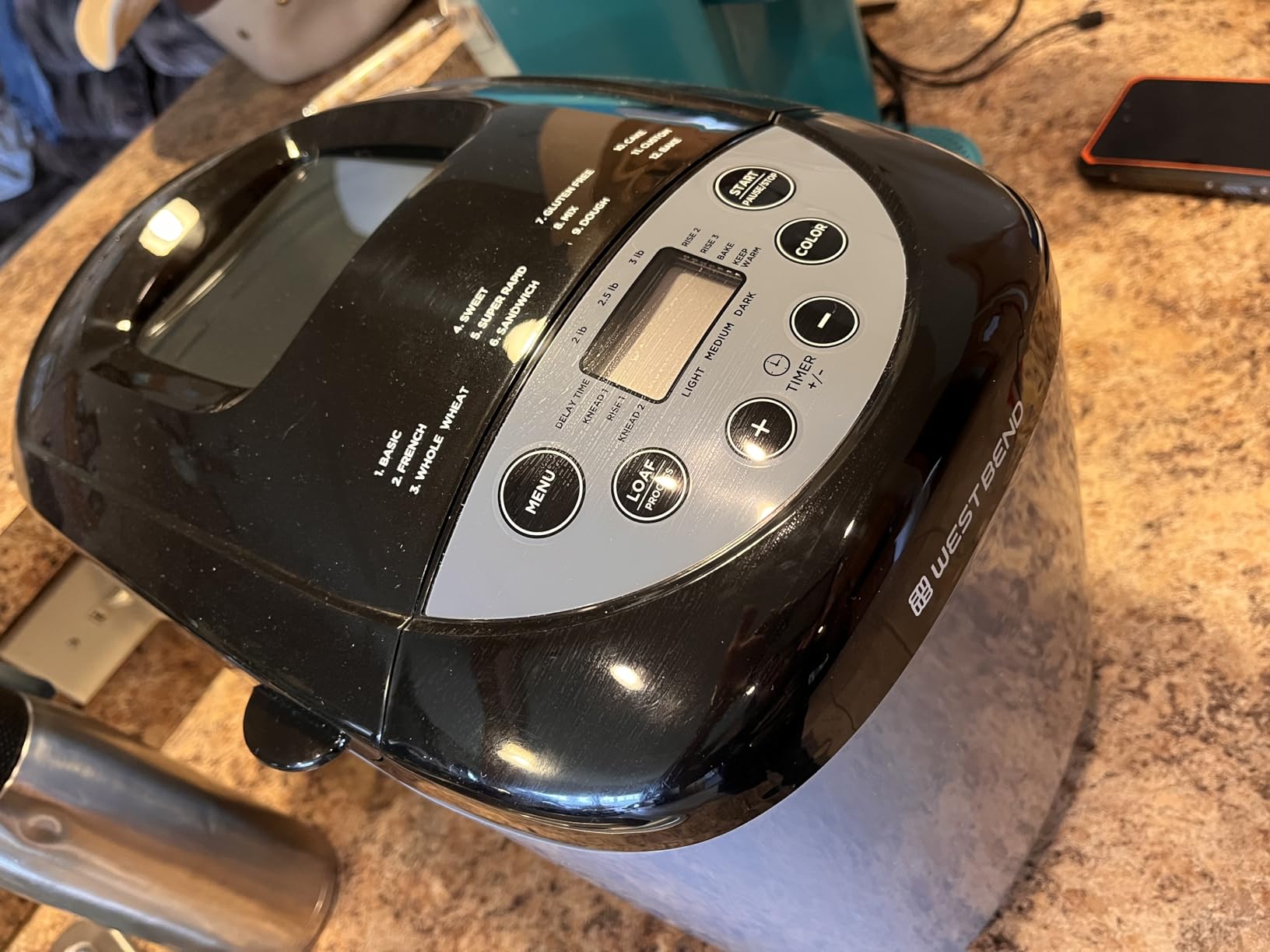 West Bend Hi-Rise Bread Maker Machine Programmable 12 Programs Including Gluten Free & 3 Loaf Sizes and Crust Colors with Traditionally-Shaped Horizontal Bread Pan with Dual Knead Blades, 3-Lb, Gray customer photo 2