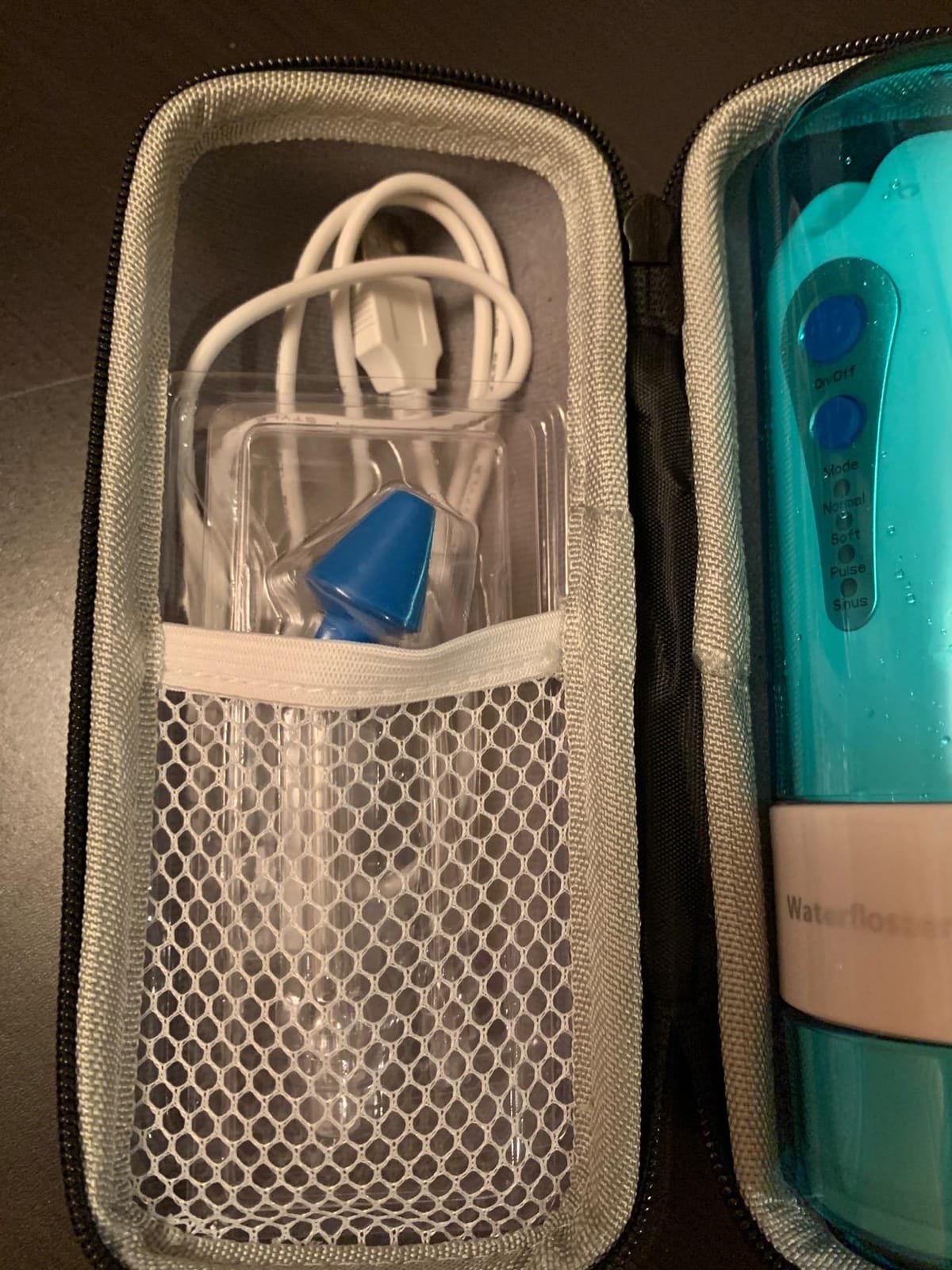 Water Dental Flosser for Teeth Cleaning and Flossing with Travel Size Case – Rechargeable Oral Irrigator, KOOVON Portable Water Flosser for Adults, IPX7 Waterproof, 5 Jet Tips & 4 Modes, Blue customer photo 2