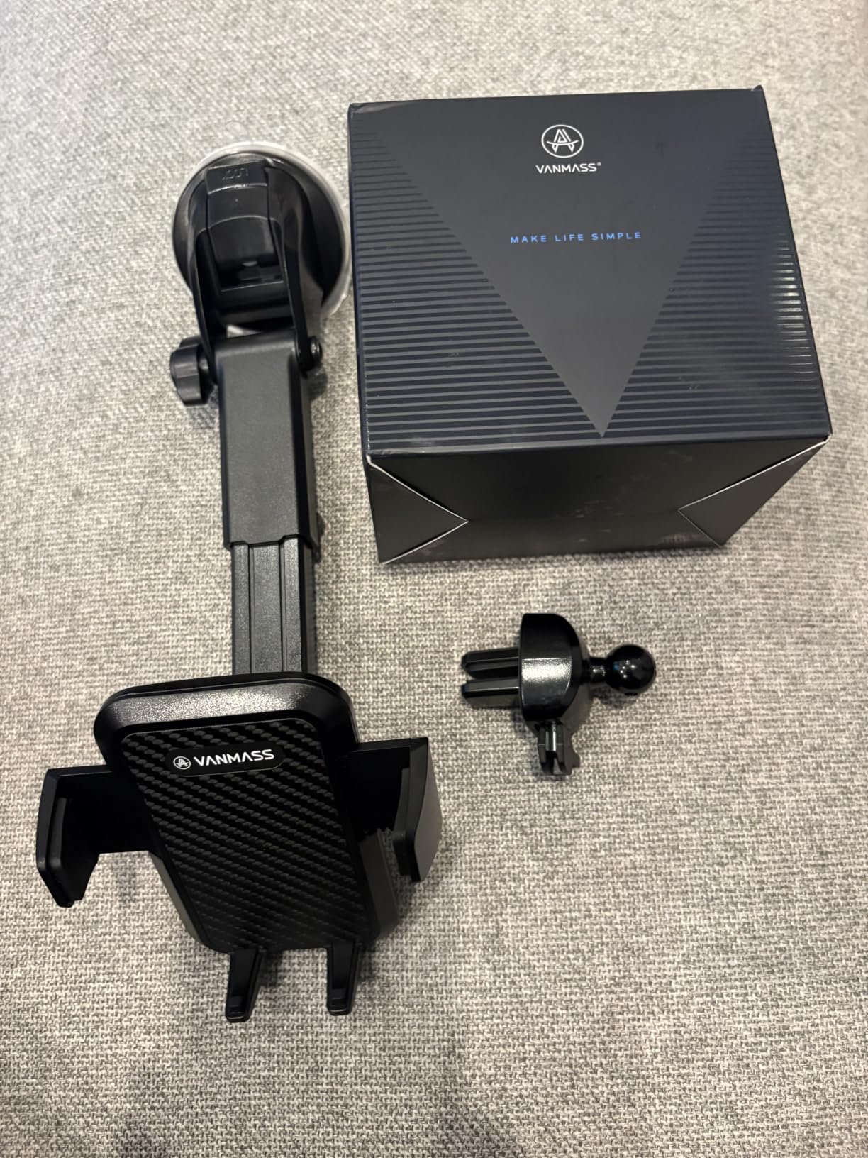 VANMASS【85+LBS Strongest Suction & Military-Grade Ultimate Car Phone Mount【Patent & Safety Certs】 Cell Phone Holder for Dash Windshield Vent for iPhone 17 Pro Max Automobile Interior Sets, Ink Black customer photo 2