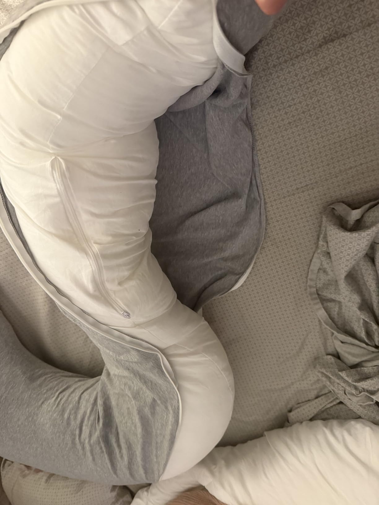 INSEN Pregnancy Pillow for Sleeping, Maternity Pillow with Jersey Cotton Cover,C Shaped Body Pillow for Pregnant (Gray) customer photo 1