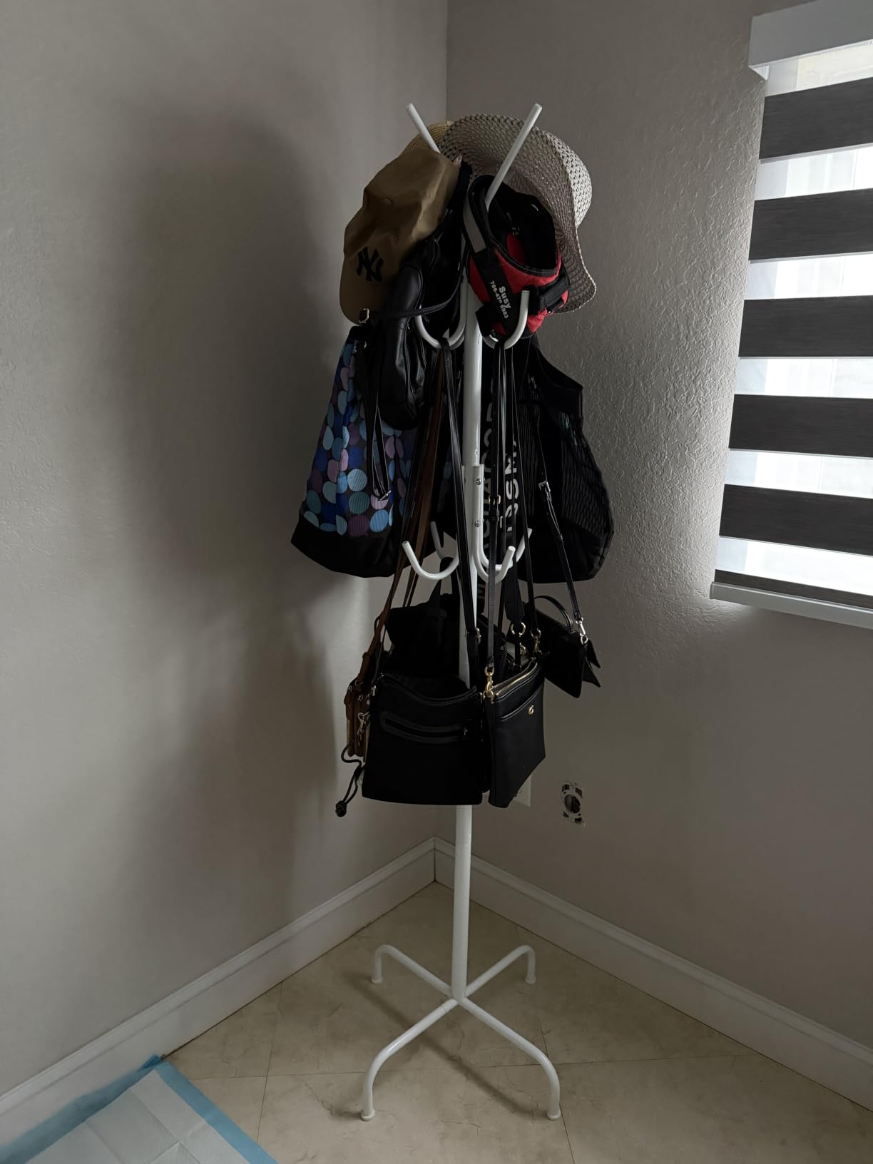 Simple Houseware Standing Coat/Hat Hanger Organizer Rack, 12 Hooks, Bronze customer photo 1