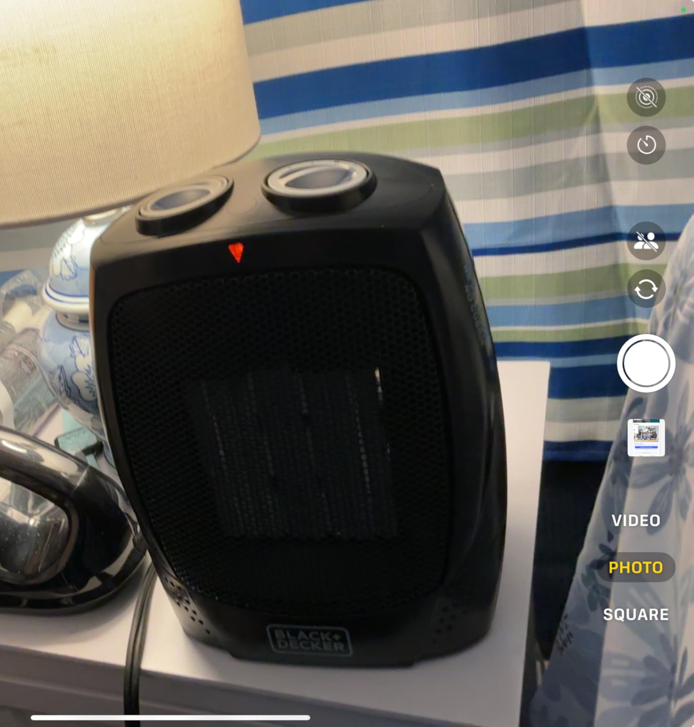 BLACK+DECKER Personal Ceramic Heater, 1500 Watts, BHDC201, Black customer photo 2