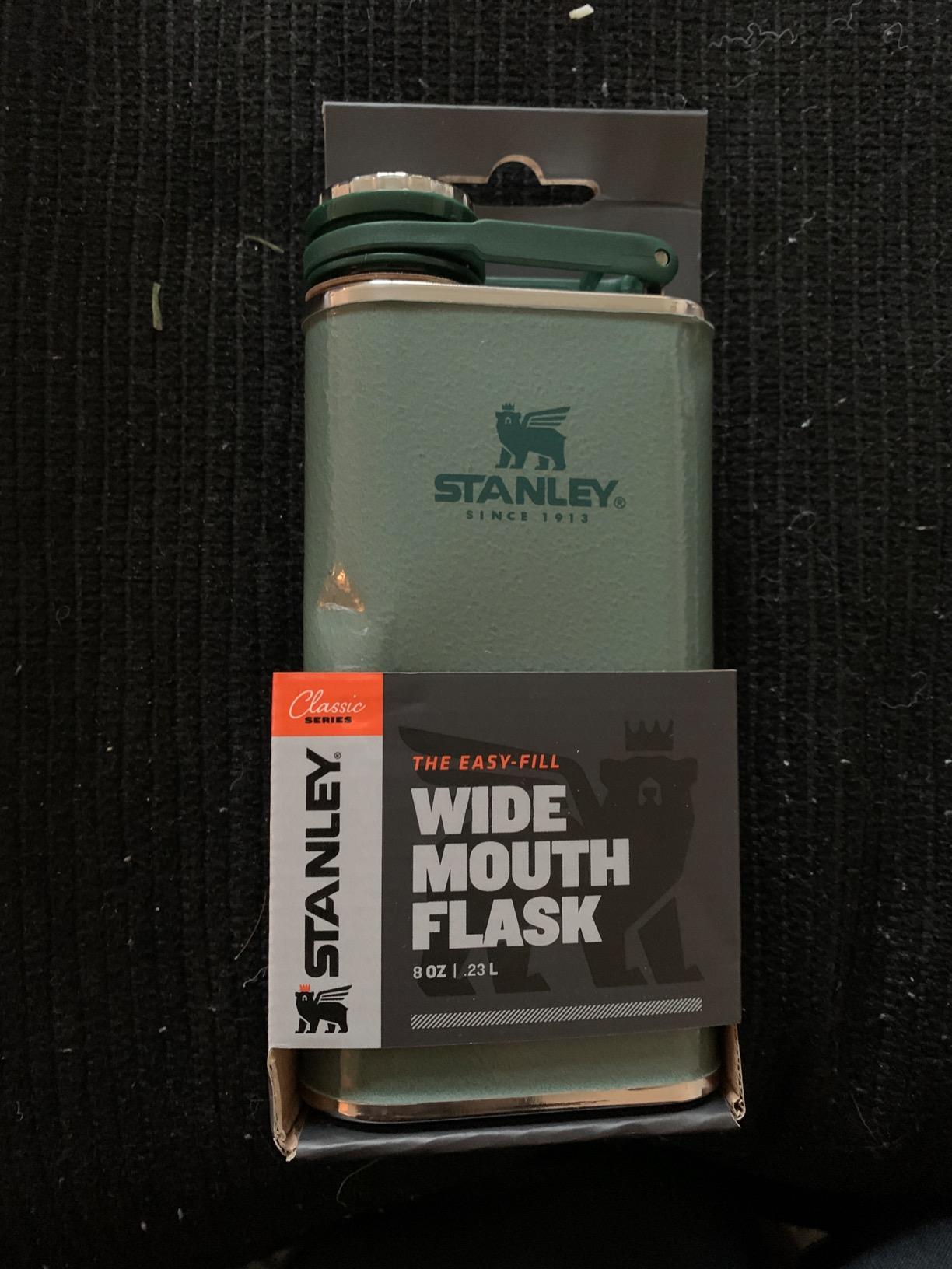 Stanley Classic Easy Fill Wide Mouth Flask 8 oz | Leakproof Hip Flask | Hinge Connected Never Lose Cap | Insulated Stainless Steel Liquor Container | BPA-Free | Hammertone Green customer photo 1