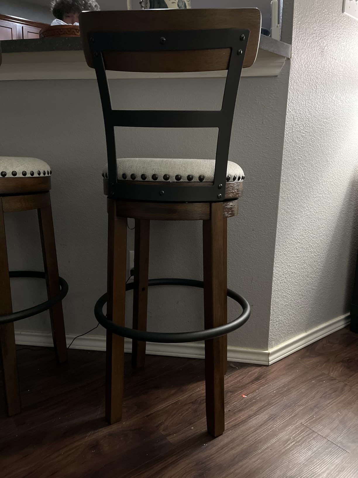 Signature Design by Ashley Valebeck Swivel Bar Stool with Back, 30 in customer photo 2