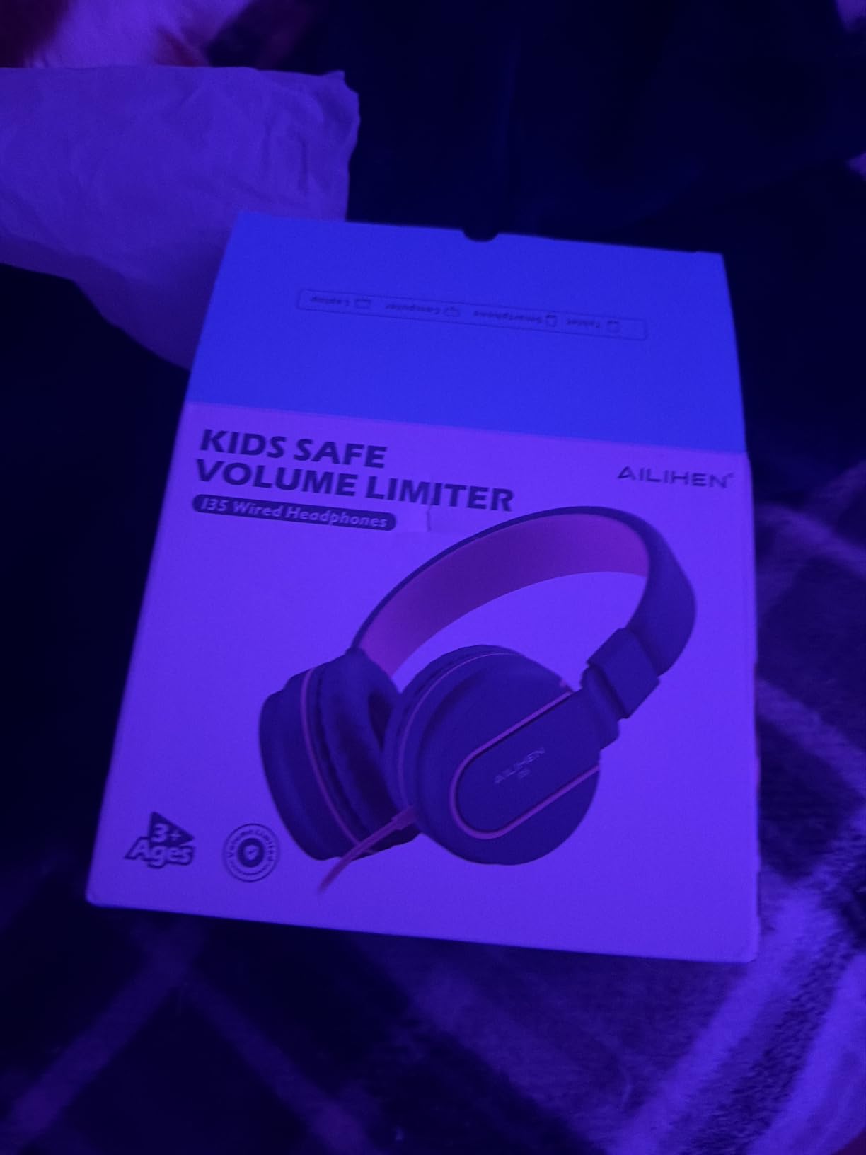 Kids Headphones for School with Microphone, 93dB Volume Limited, PinkPurple customer photo 1