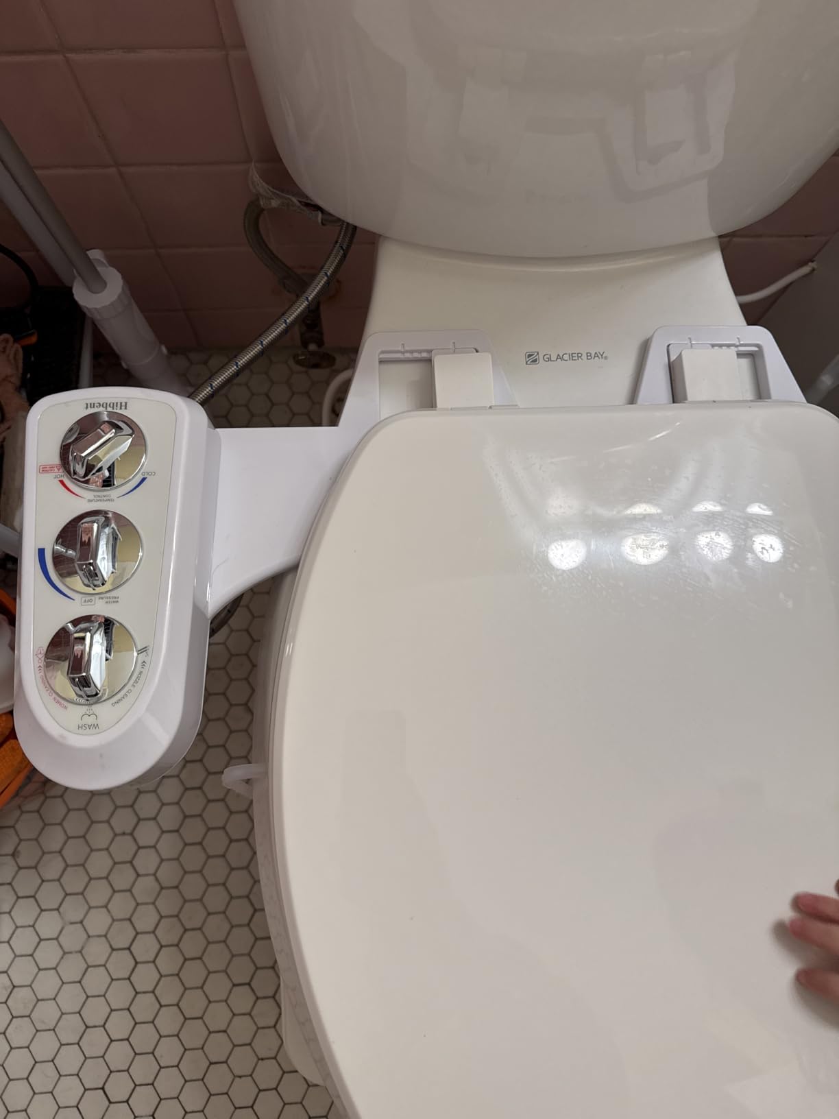 Hibbent Bidet Attachment, Hot & Cold Water Spray Bidet Toilet Seat, White customer photo 1