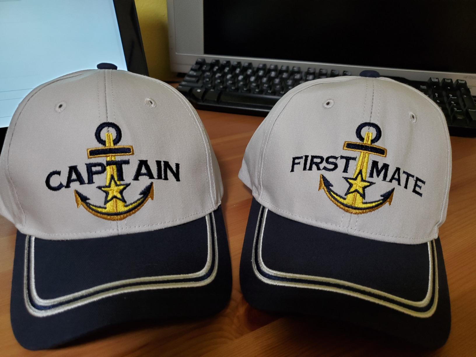 Captain Hat & First Mate | Matching Skipper Boating Baseball Caps | Nautical Marine Sailor Navy Hats customer photo 1