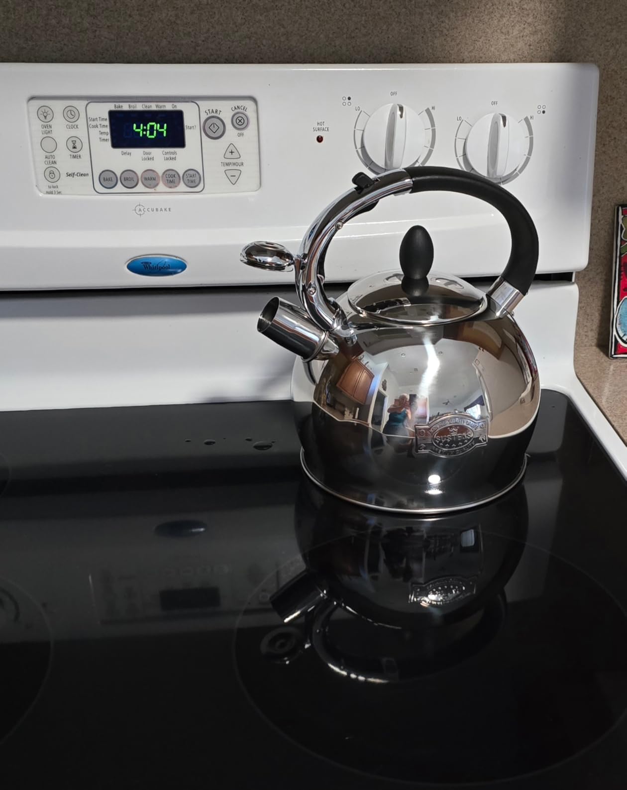SUSTEAS Whistling Tea Kettle, 2.7QT Food-Grade Steel Teapot, BLACK customer photo 1