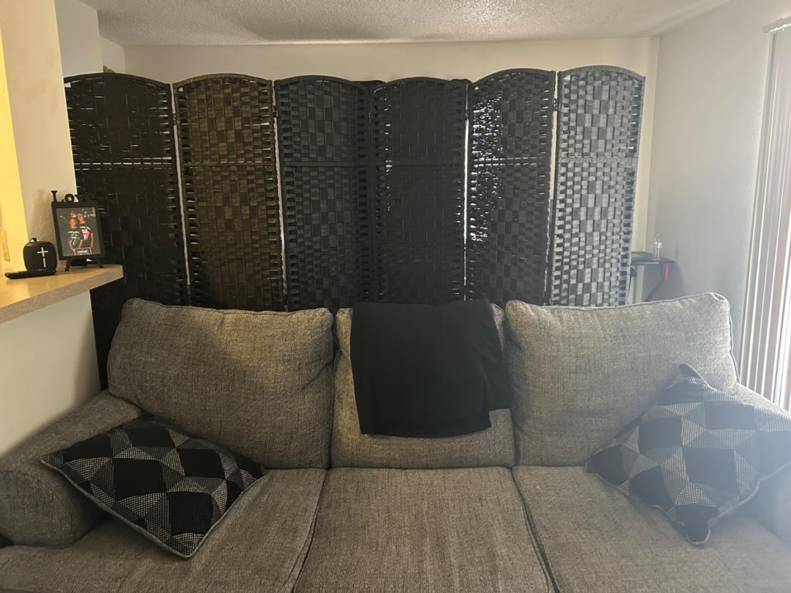 RHF Room Divider Panel,4 Panel Partition Room Dividers Screen, Dark Mocha customer photo 1
