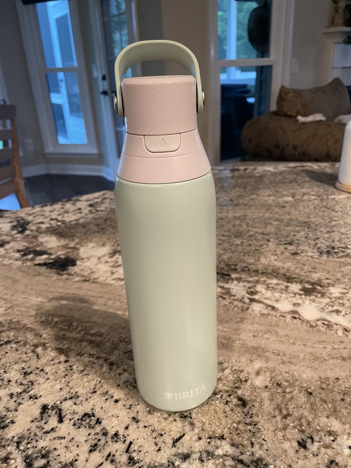 Brita Stainless Steel Premium Filtering Water Bottle, BPA-Free, Reusable, Insulated, Replaces 300 Plastic Water Bottles, Filter Lasts 2 Months or 40 Gallons, Includes 1 Filter, Glacier - 20 oz customer photo 1