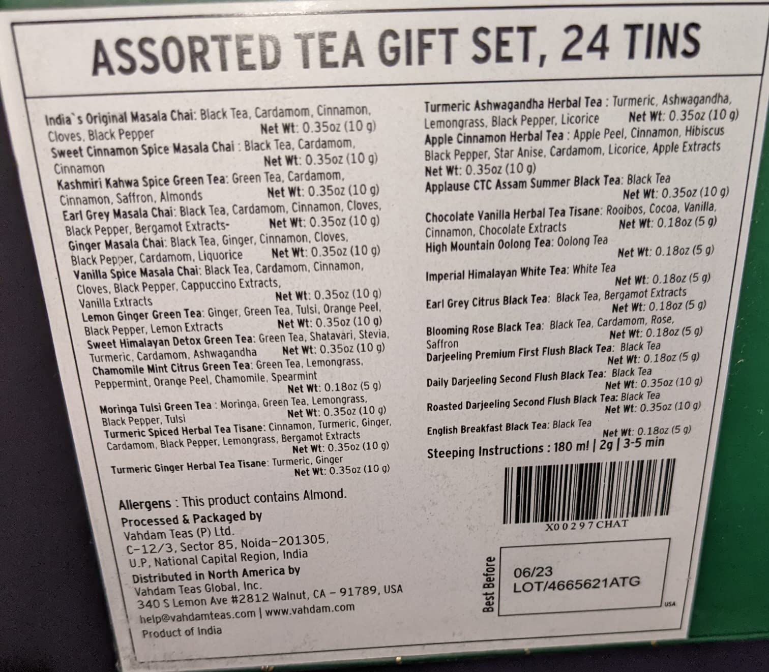 VAHDAM, Luxury Tea Gift Set | 24 Unique Loose Leaf Teas in Tin Caddies - Premium Tea Gift Box |Gluten Free & Non GMO | Gifts for Women, Men & Adult customer photo 2