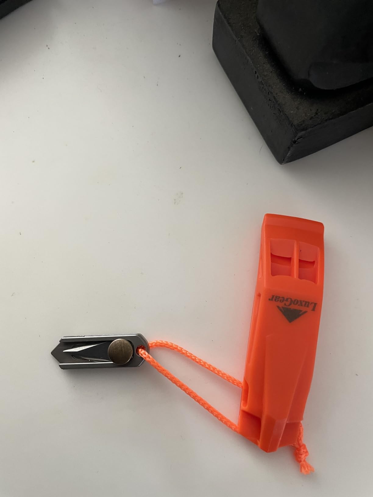 LuxoGear Emergency Whistles with Lanyard Safety Whistle Survival Shrill Loud Blast for Kayak Life Vest Jacket Boating Fishing Boat Camping Hiking Hunting Rescue Signaling Kids Lifeguard Plastic 2 Pack customer photo 2